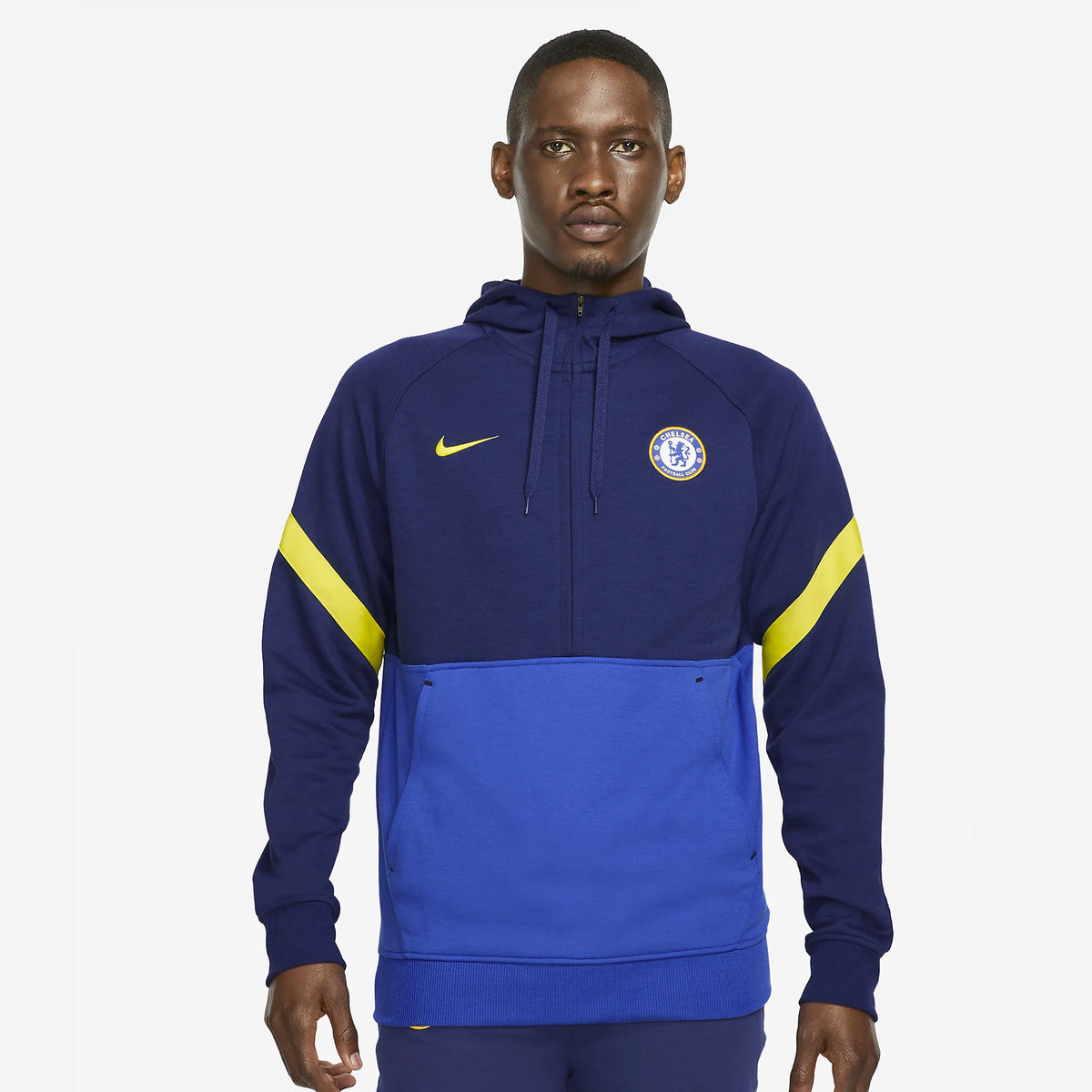Men&#39;s Chelsea FC Half Zip Hoodie 2021-22 - DA2529-492-NIKE by Nike | Available at Niky&#39;s Sports
