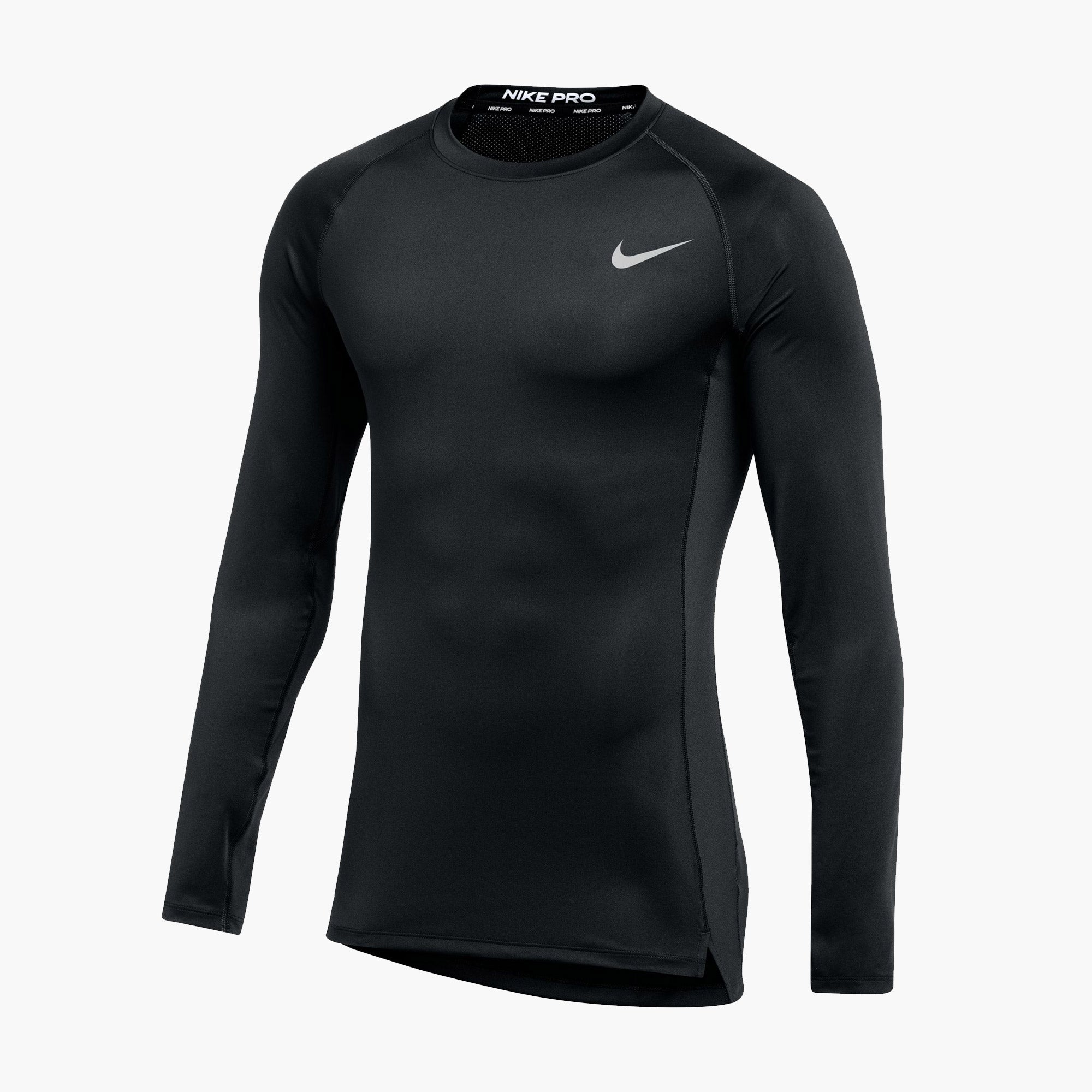 Nike Pro compression black long sleeve shirt in Men's sizes. Available now in all sizes. 