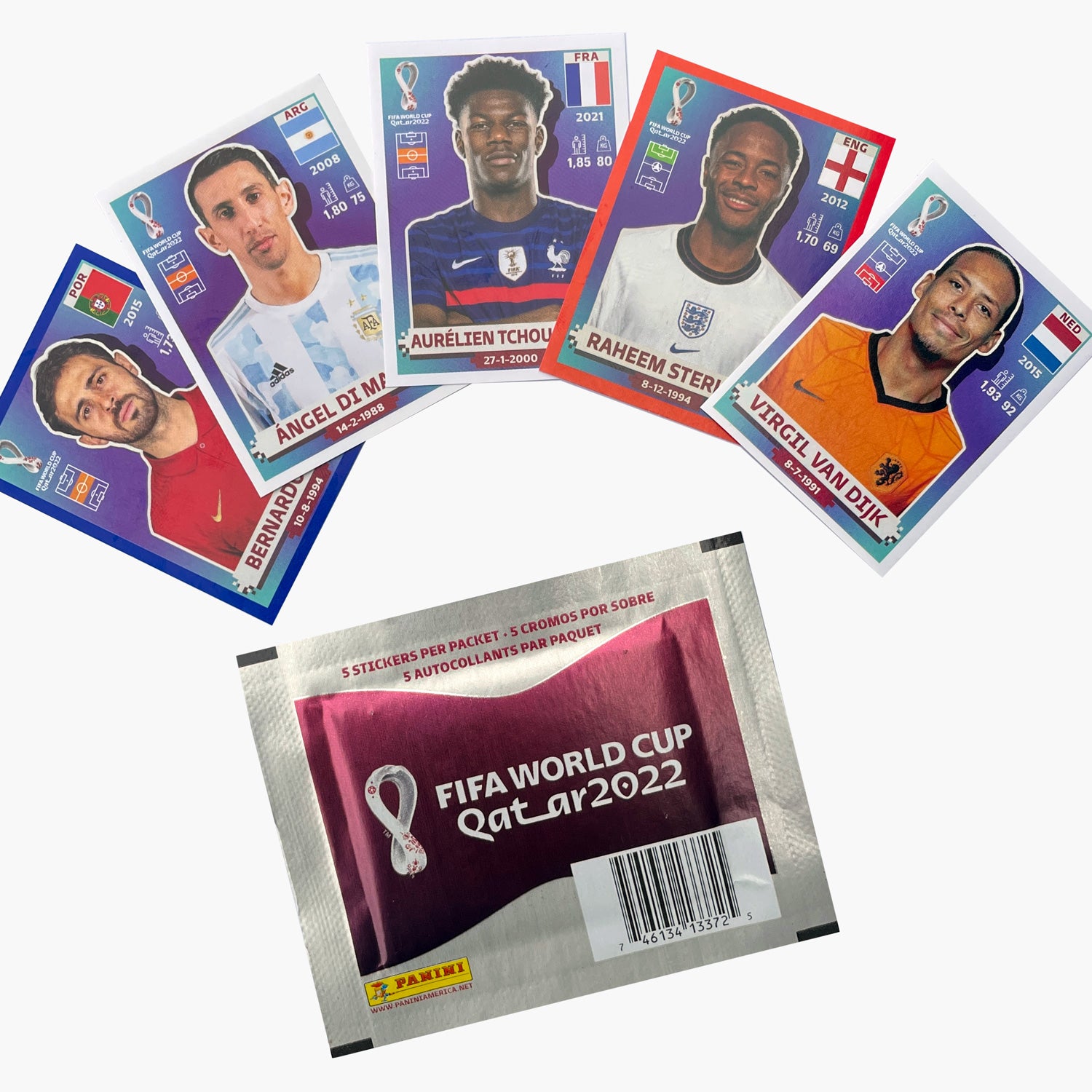 formación Aparador Escoba PANINI FIFA WORLD CUP QATAR 2022 STICKER PACK (5 Stickers)