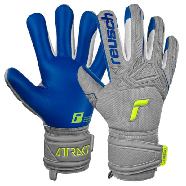 ATTRAKT FREEGEL SILVER FINGER SUPPORT GOALKEEPER GLOVES - 5270230-REUSCH by Reusch | Available at Niky's Sports