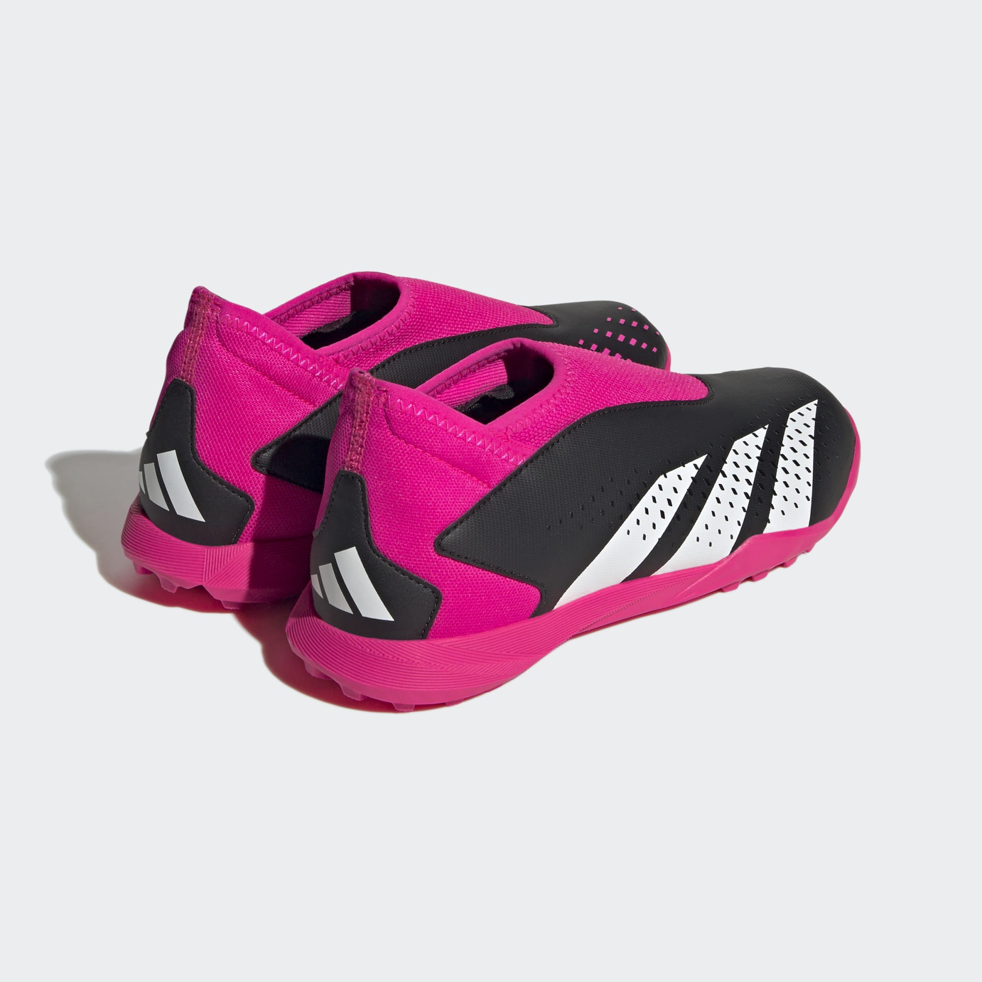 Adidas Predator Accuracy.3 Laceless TF Artificial Turf Shoes Junior Turf Soccer Cleats Black White Pink Size 5