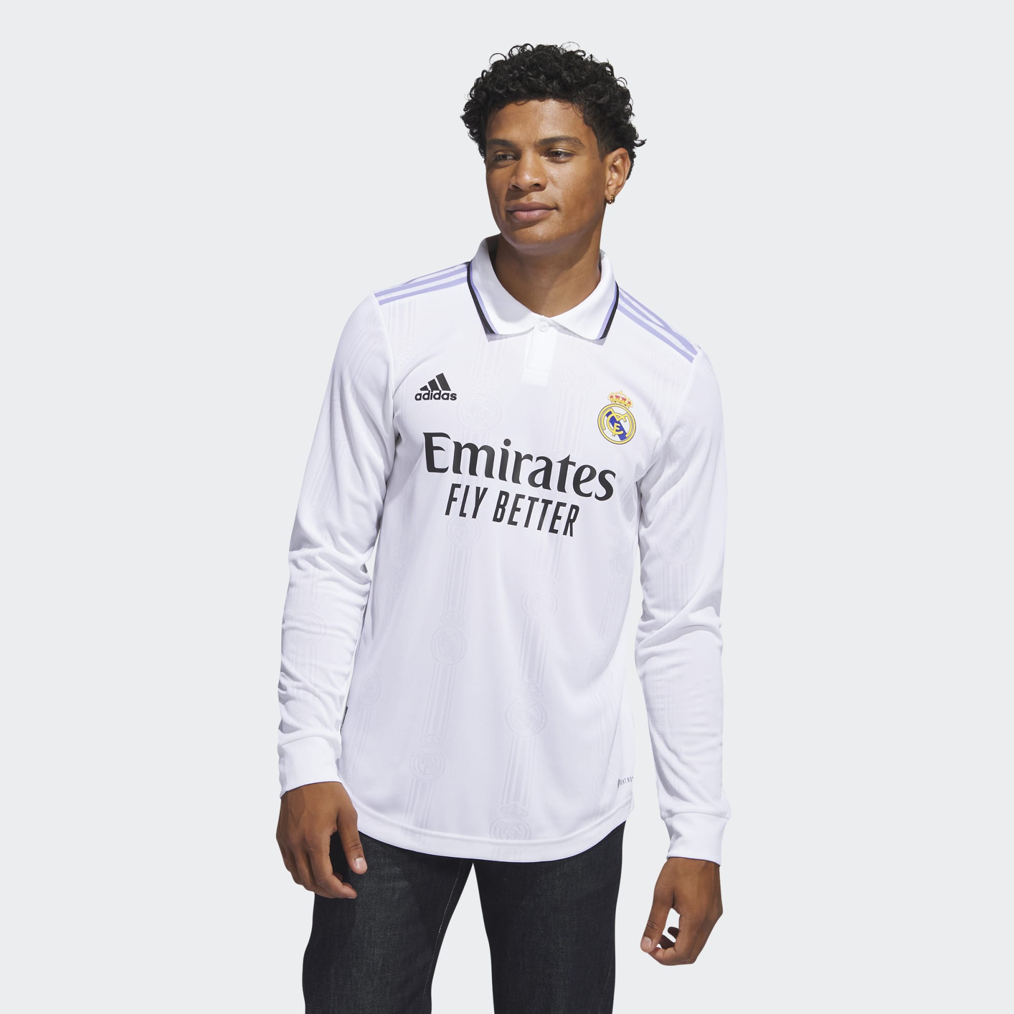Uiterlijk room Afname adidas Real Madrid Authentic Home Long Sleeve Jersey Men's