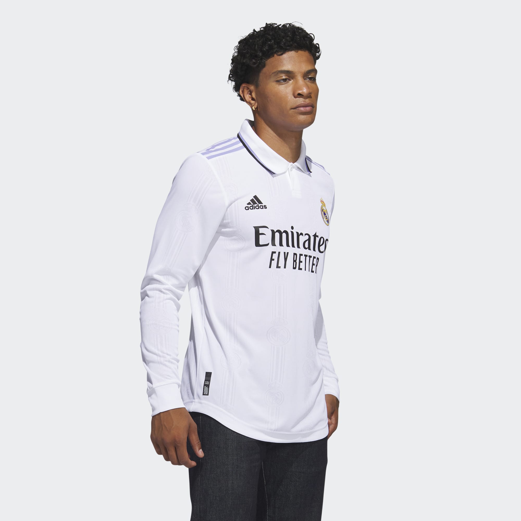 adidas Real Madrid Authentic Home Long Sleeve Jersey Men's