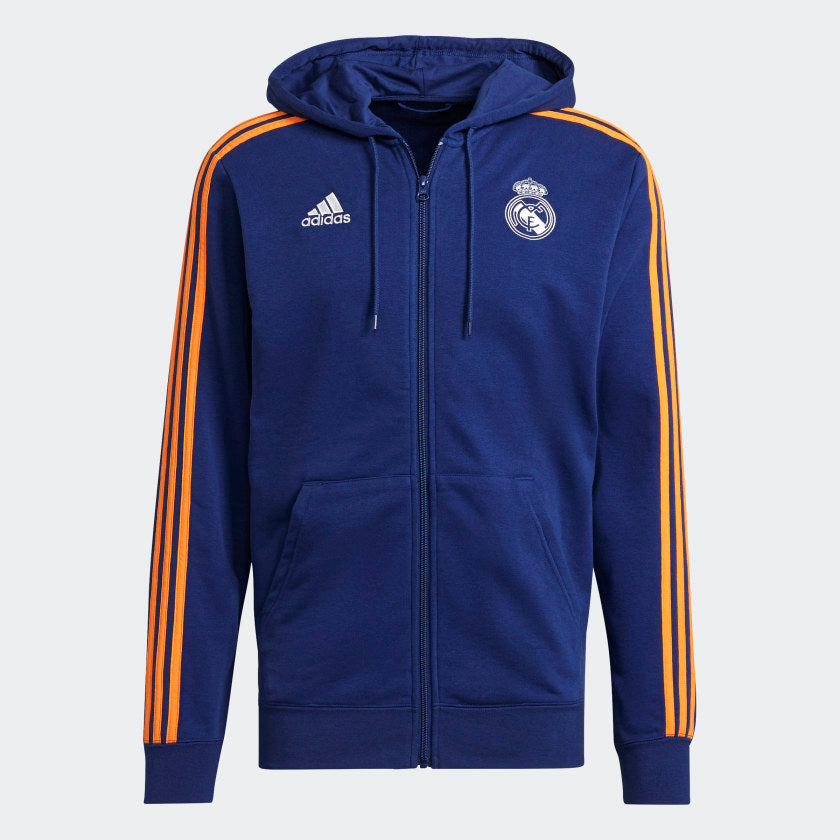 REAL MADRID 3-STRIPES FULL-ZIP HOODIE