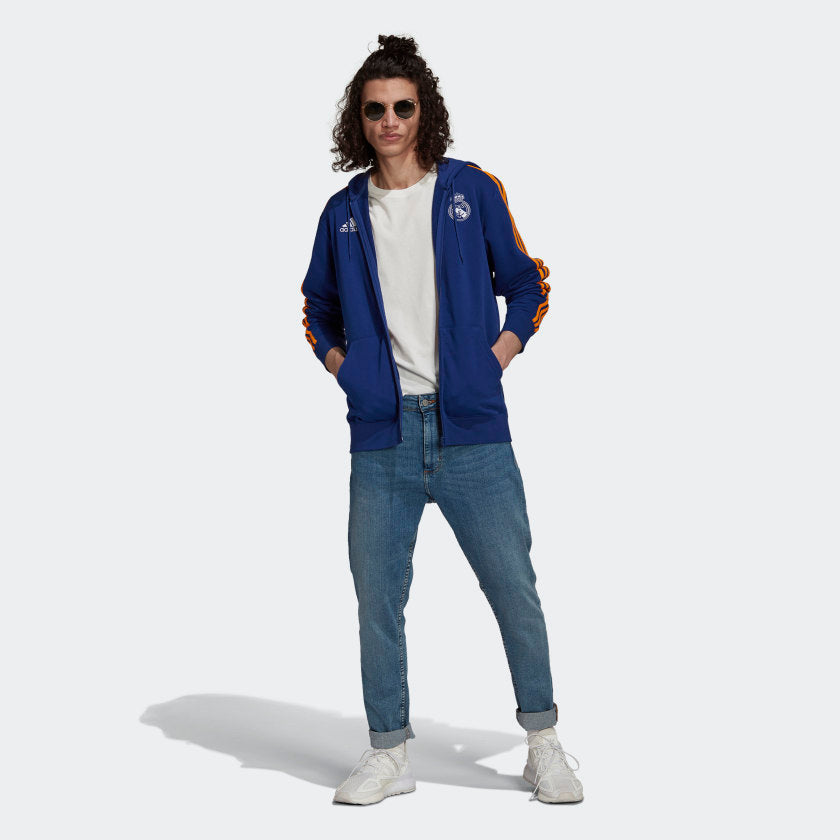 REAL MADRID 3-STRIPES FULL-ZIP HOODIE