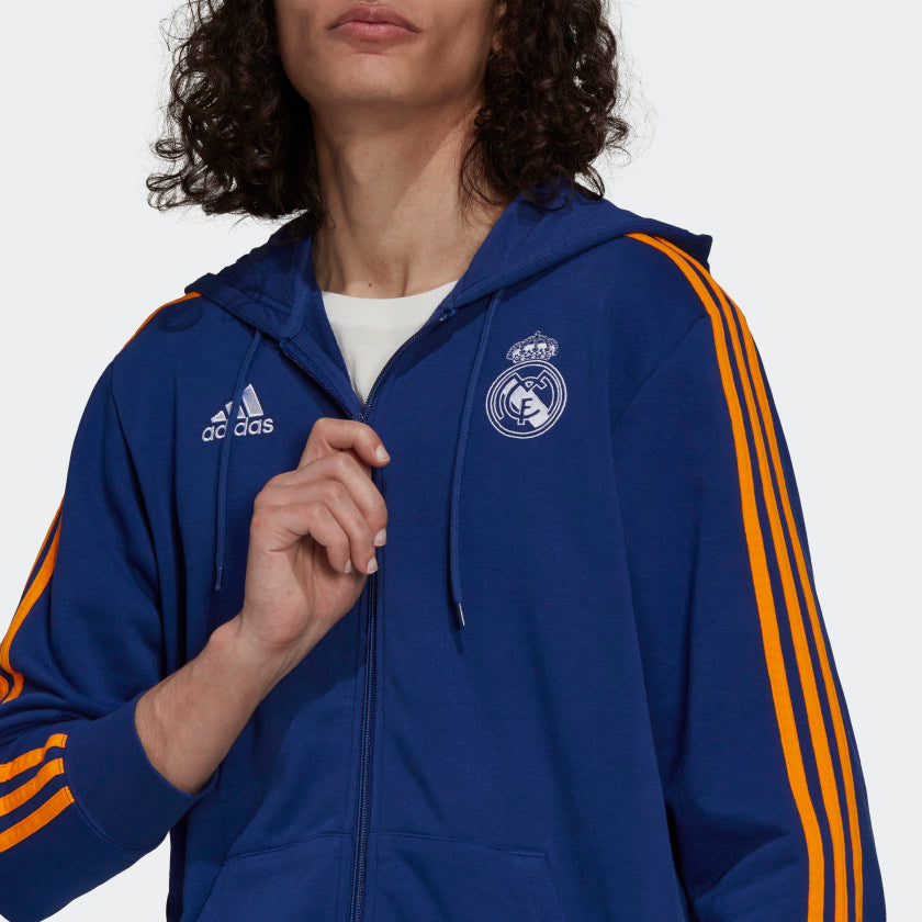 REAL MADRID 3-STRIPES FULL-ZIP HOODIE