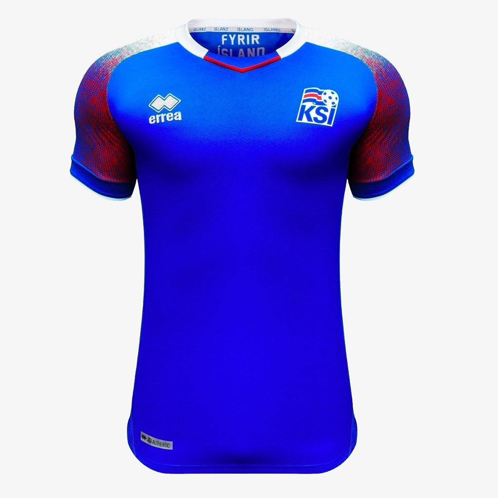 Men's KSI Iceland 18 Home Jersey - Blue/Red/White - SMKI6C04410IN-ERREA by Errea | Available at Niky's Sports
