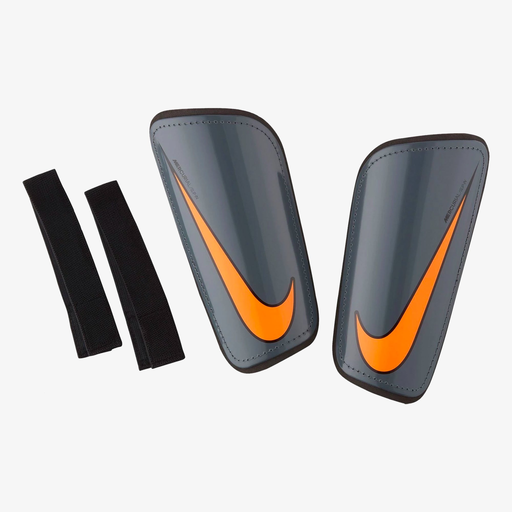 Mercurial Hard Shell Shin Guards - Grey/Black/Orange - SP2101-089-NIKE by Nike | Available at Niky's Sports