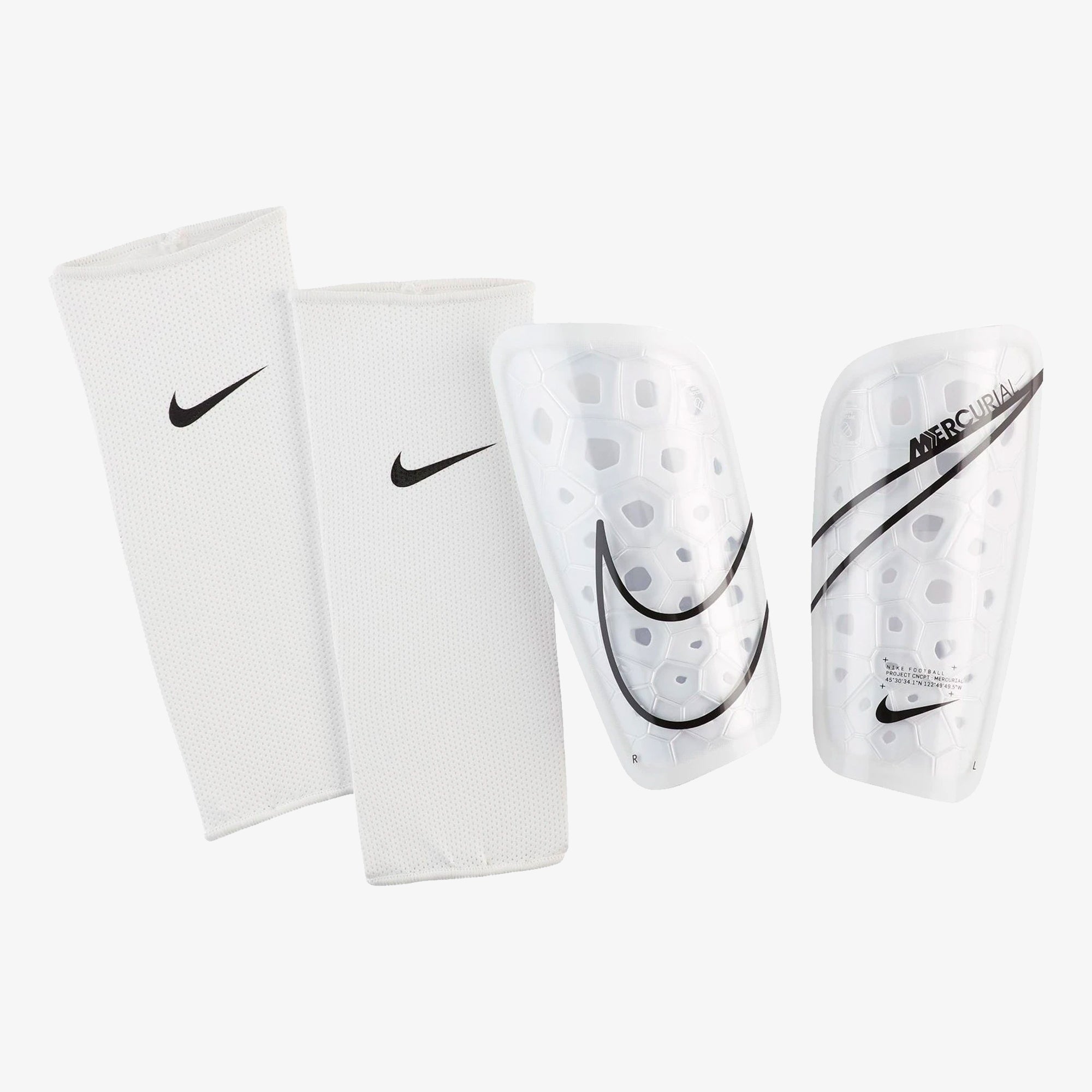 Mercurial Lite Football Shin Guards - White/Black