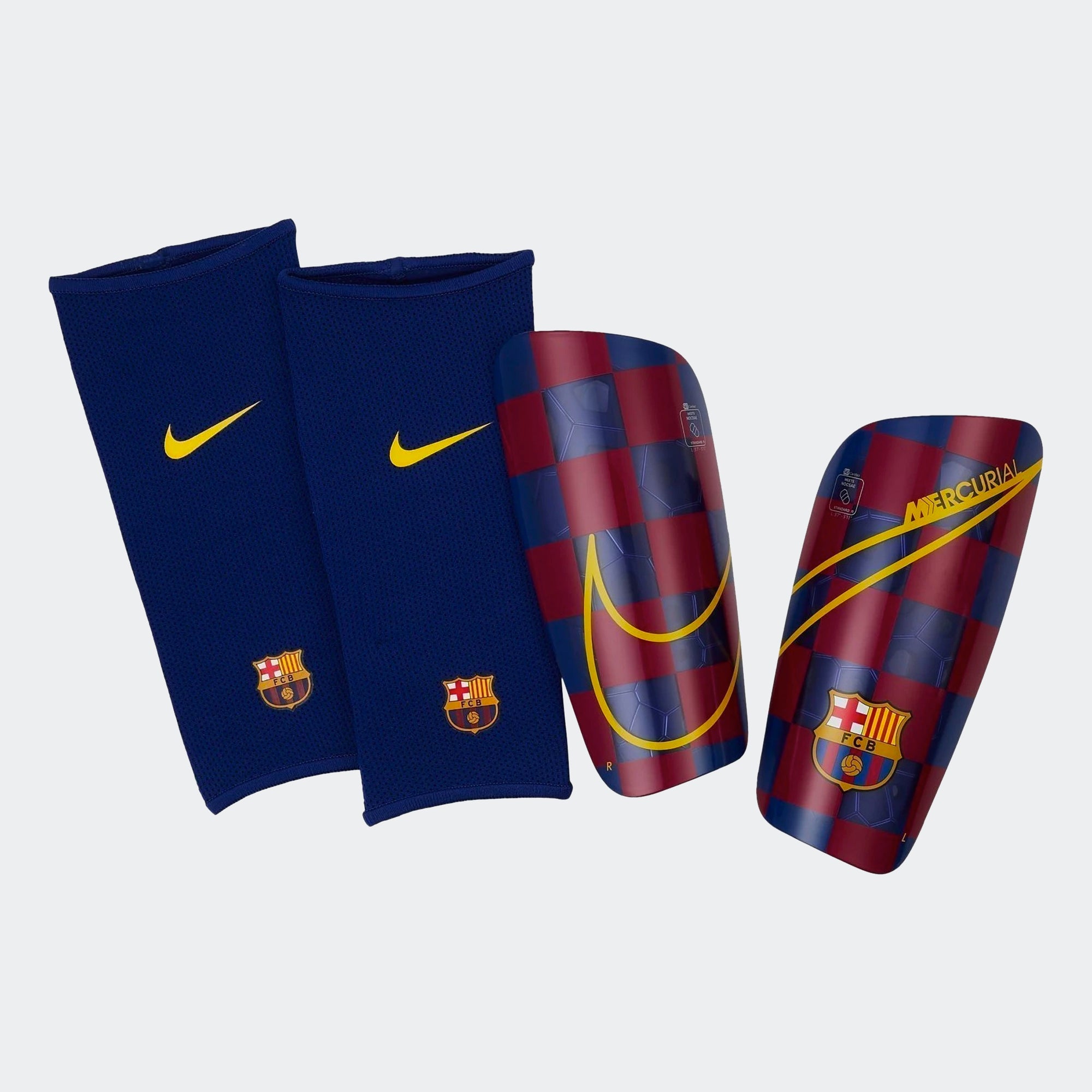 FC Barcelona Mercurial Lite Shin Guards - Deep Royal Blue/University Gold - SP2171-455-NIKE by Nike | Available at Niky's Sports