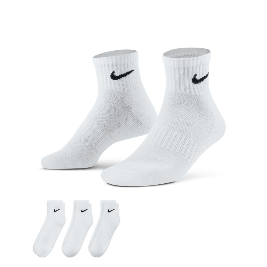 Nike Everyday Cushioned Training Ankle Socks (3 Pairs) - SX7667-100-NIKE by Nike | Available at Niky's Sports