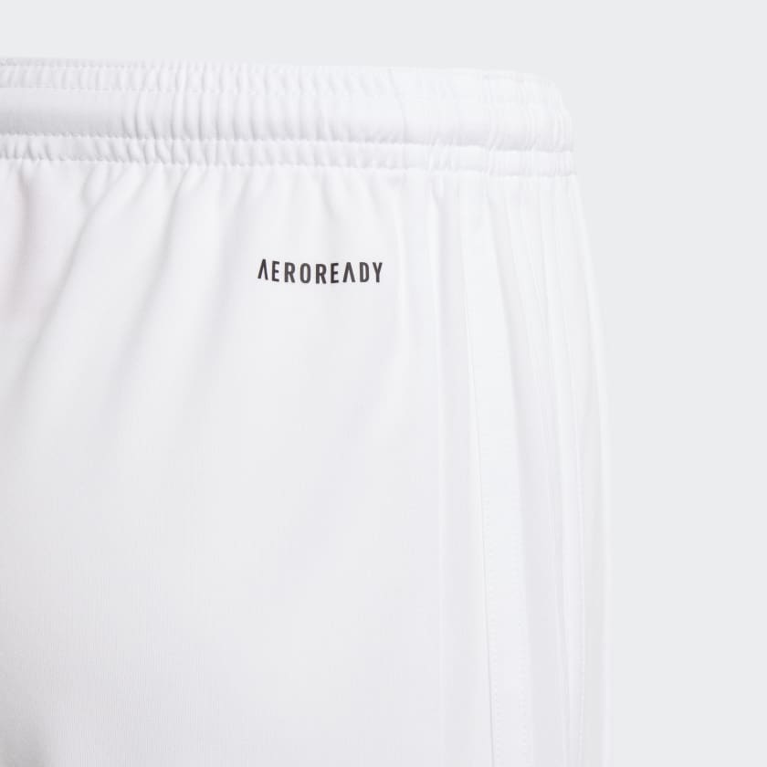 White adidas 2025 youth soccer shorts