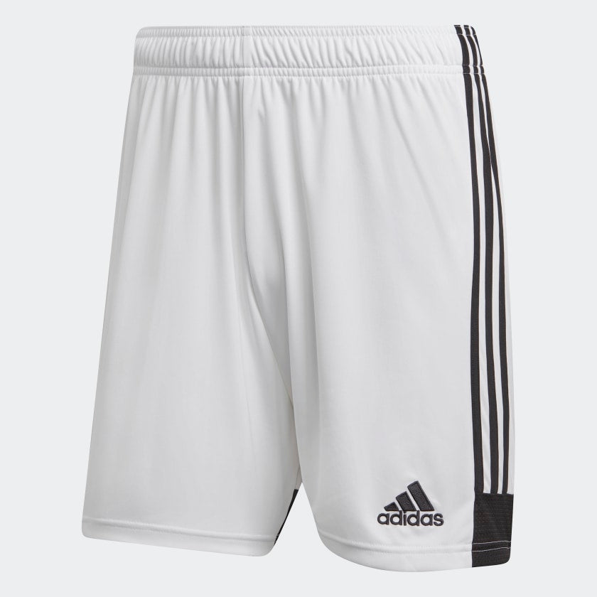 Adidas white football shorts discount