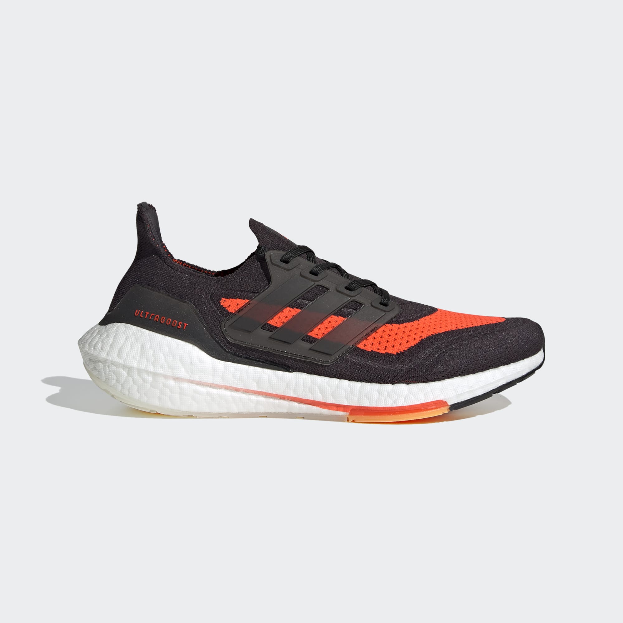 Adidas Running Ultraboost 21 Men s Shoes Carbon Black Solar Red 8 D