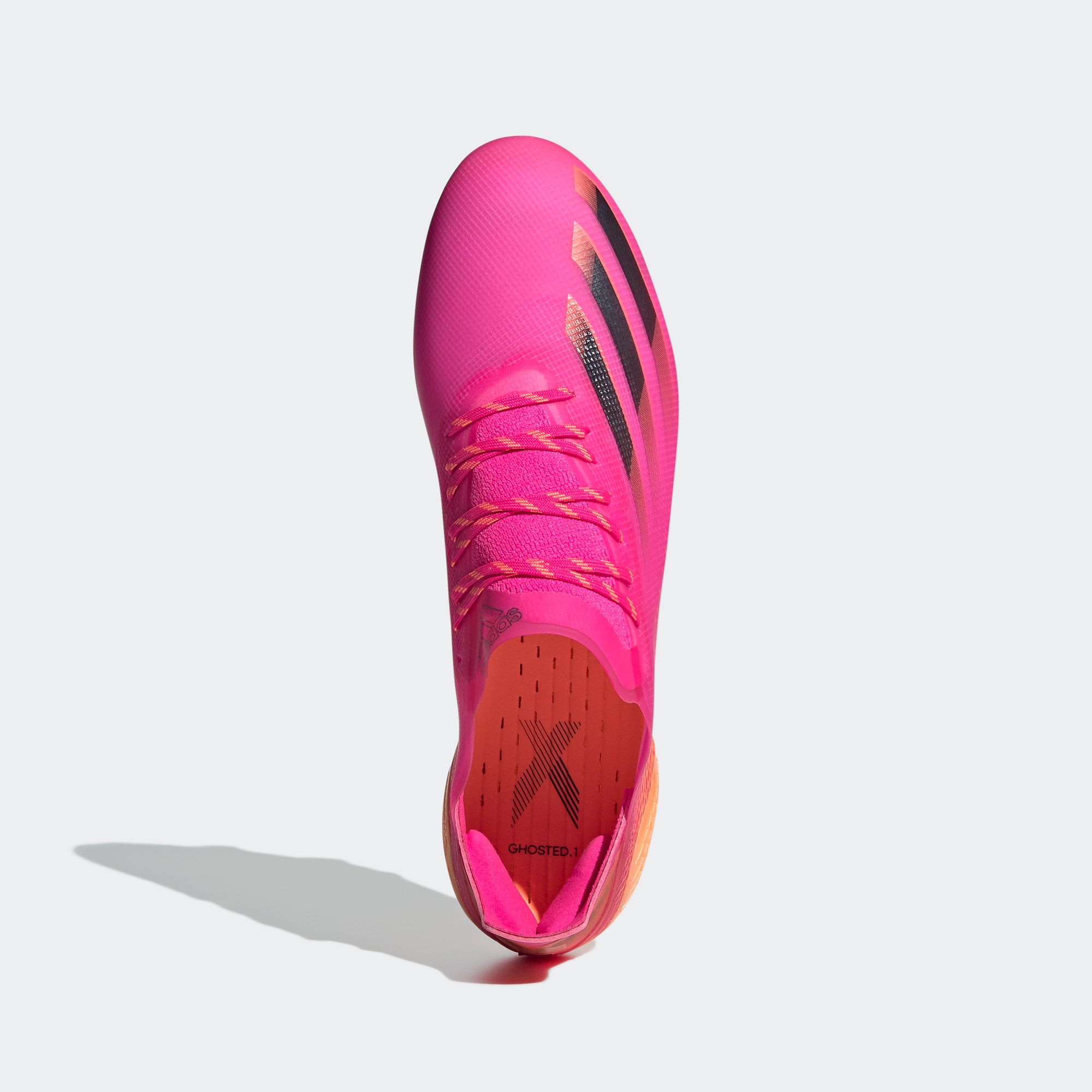 X Ghosted.1 FG Soccer Cleats - Shock Pink/Core Black/Screaming Orange - FW6897-ADIDAS by Adidas | Available at Niky's Sports