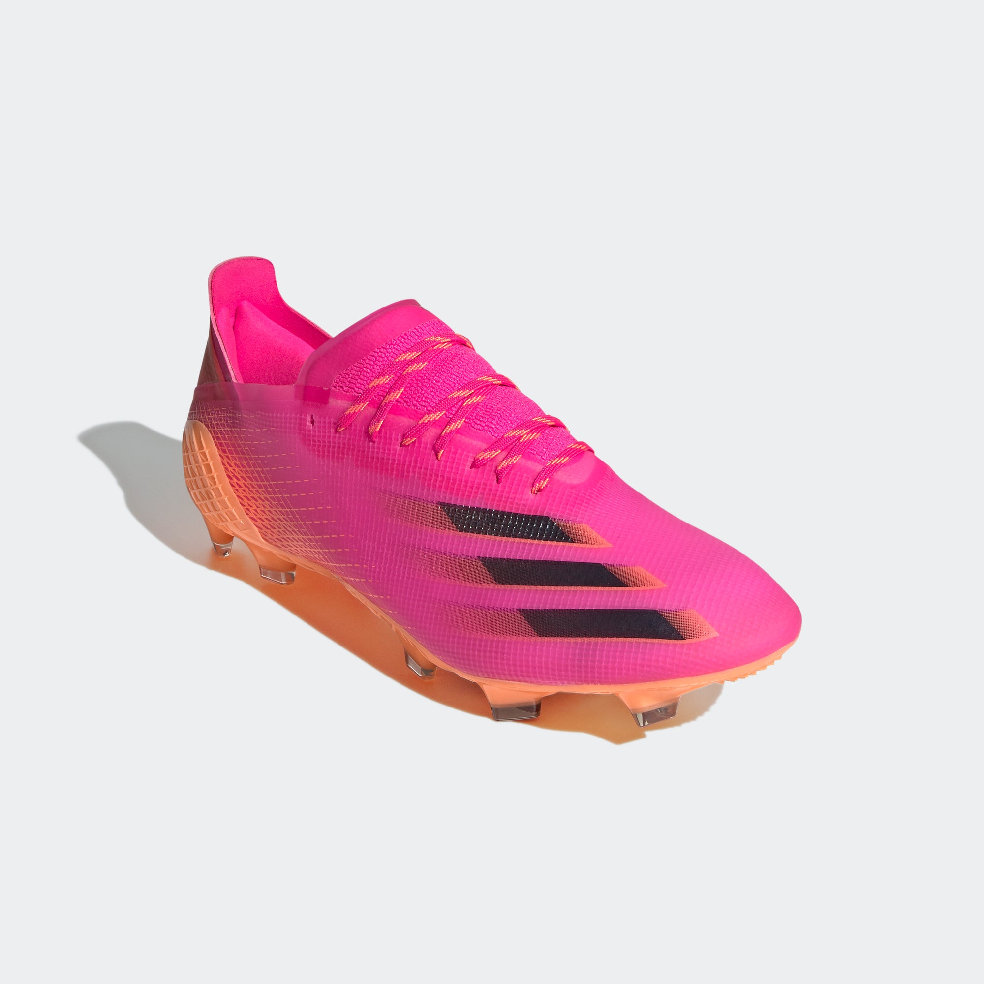 X Ghosted.1 FG Soccer Cleats - Shock Pink/Core Black/Screaming Orange - FW6897-ADIDAS by Adidas | Available at Niky's Sports