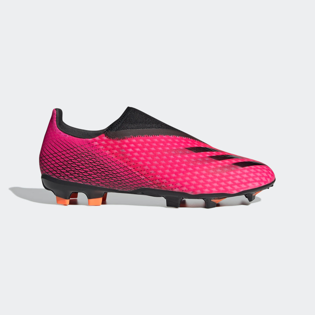 X Ghosted.3 Laceless  FG Cleats - Shock Pink Men's - FW6968-ADIDAS by Adidas | Available at Niky's Sports