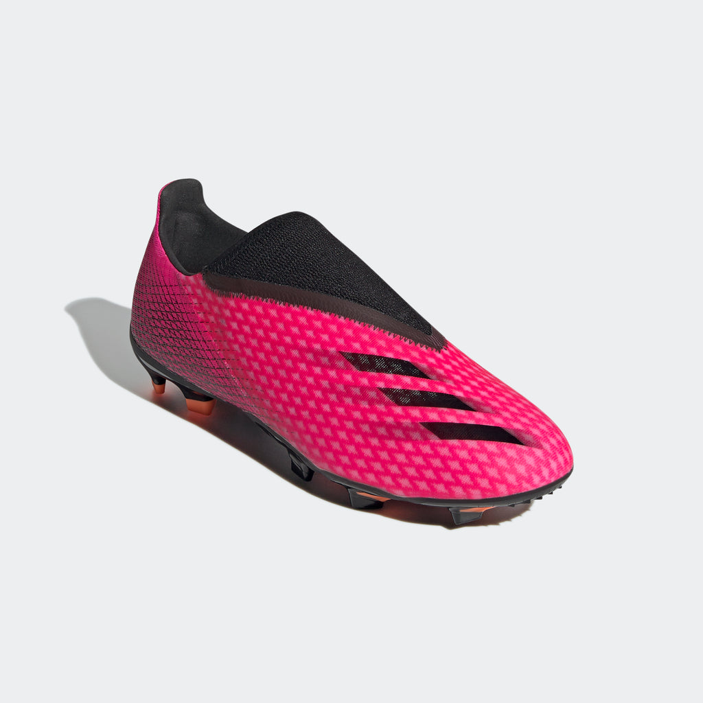 X Ghosted.3 Laceless  FG Cleats - Shock Pink Men's - FW6968-ADIDAS by Adidas | Available at Niky's Sports