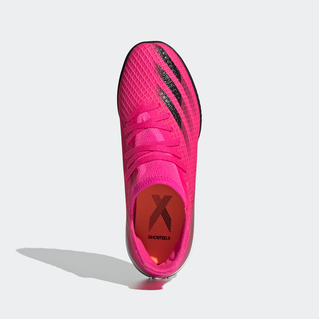 X Ghosted.3 Turf Shoes - Shock Pink/Orange Youth