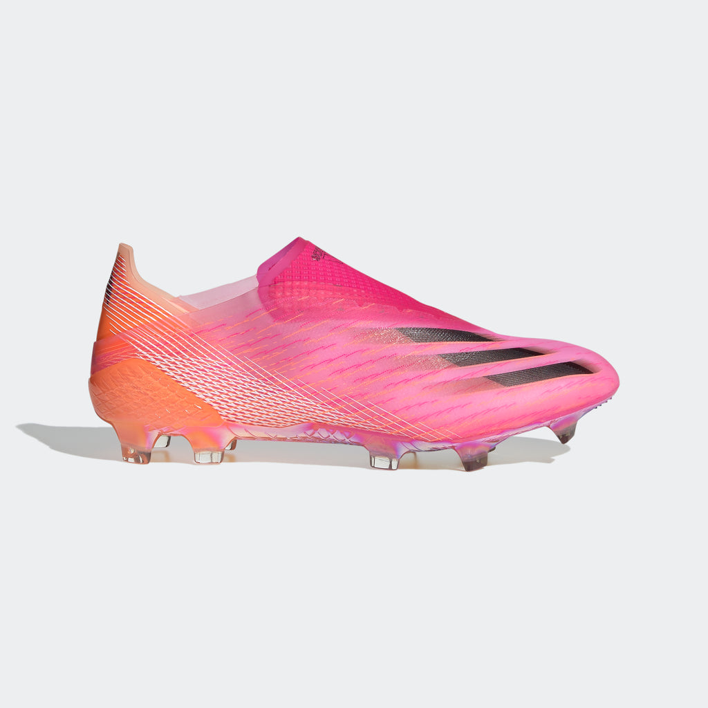 X Ghosted+ FG Cleats - Shock Pink/Core Black/Screaming Orange - FW6910-ADIDAS by Adidas | Available at Niky's Sports
