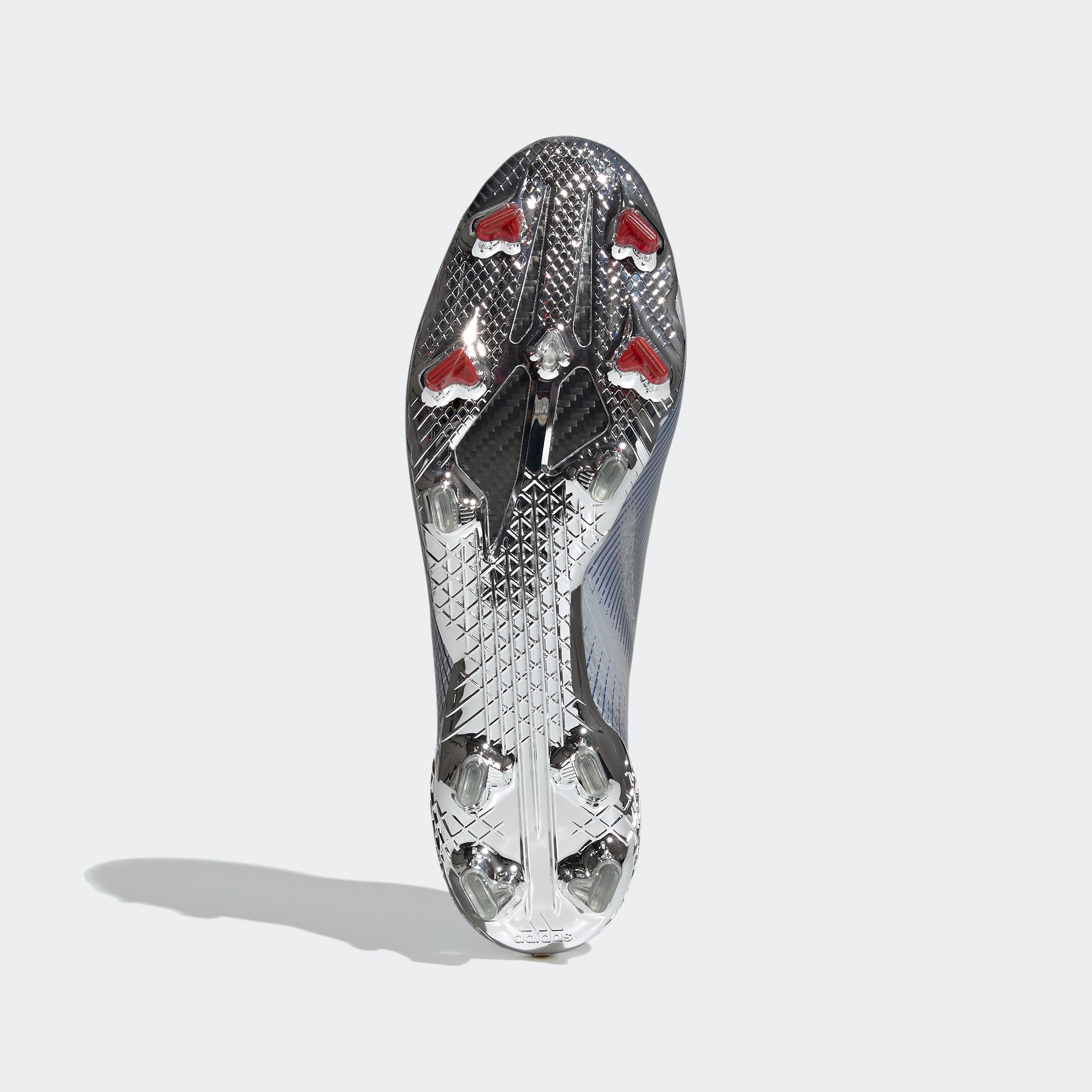 X Ghosted+ FG Cleats - Silver Metallic/Core Black/Scarlet - FW8426-ADIDAS by Adidas | Available at Niky's Sports
