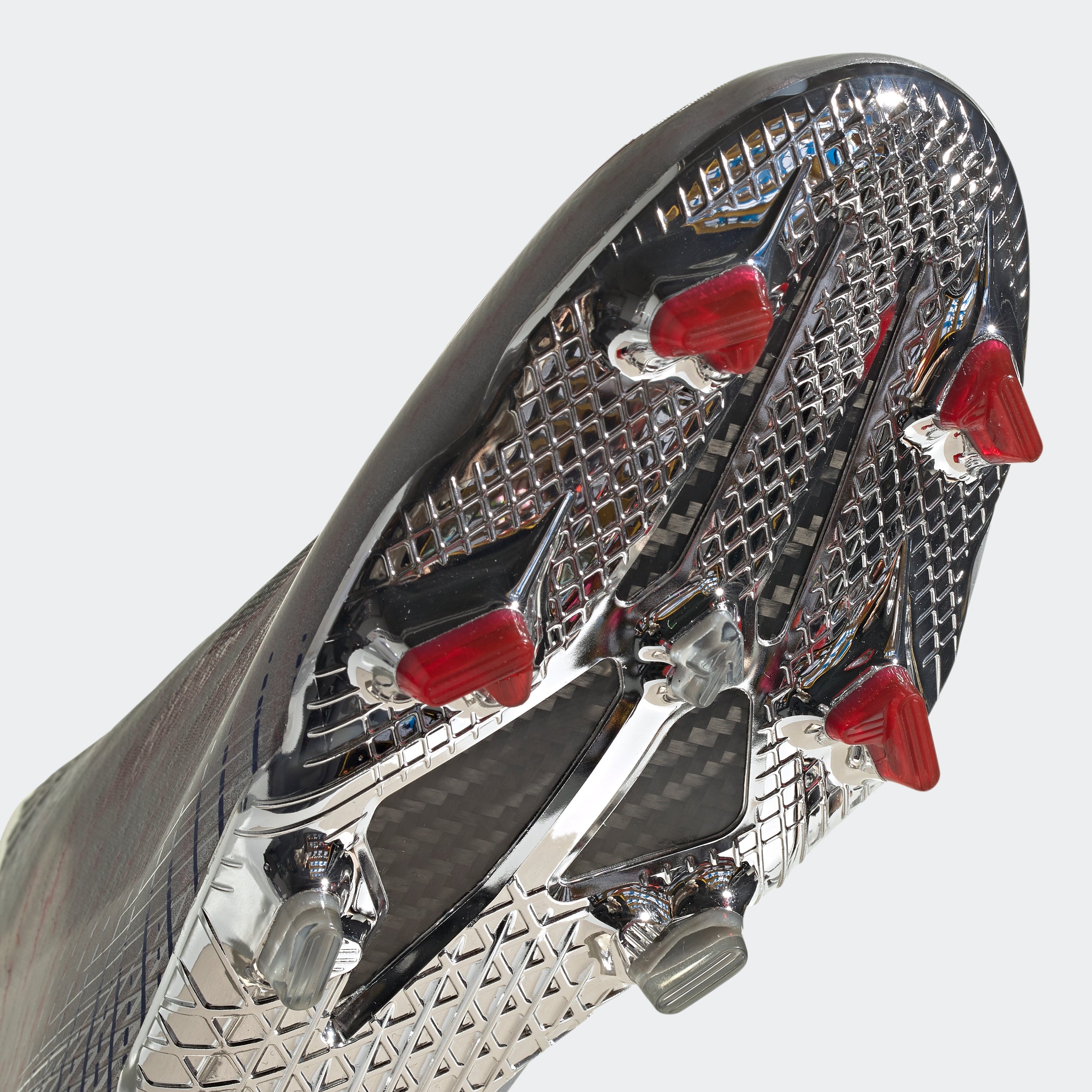 X Ghosted+ FG Cleats - Silver Metallic/Core Black/Scarlet - FW8426-ADIDAS by Adidas | Available at Niky's Sports