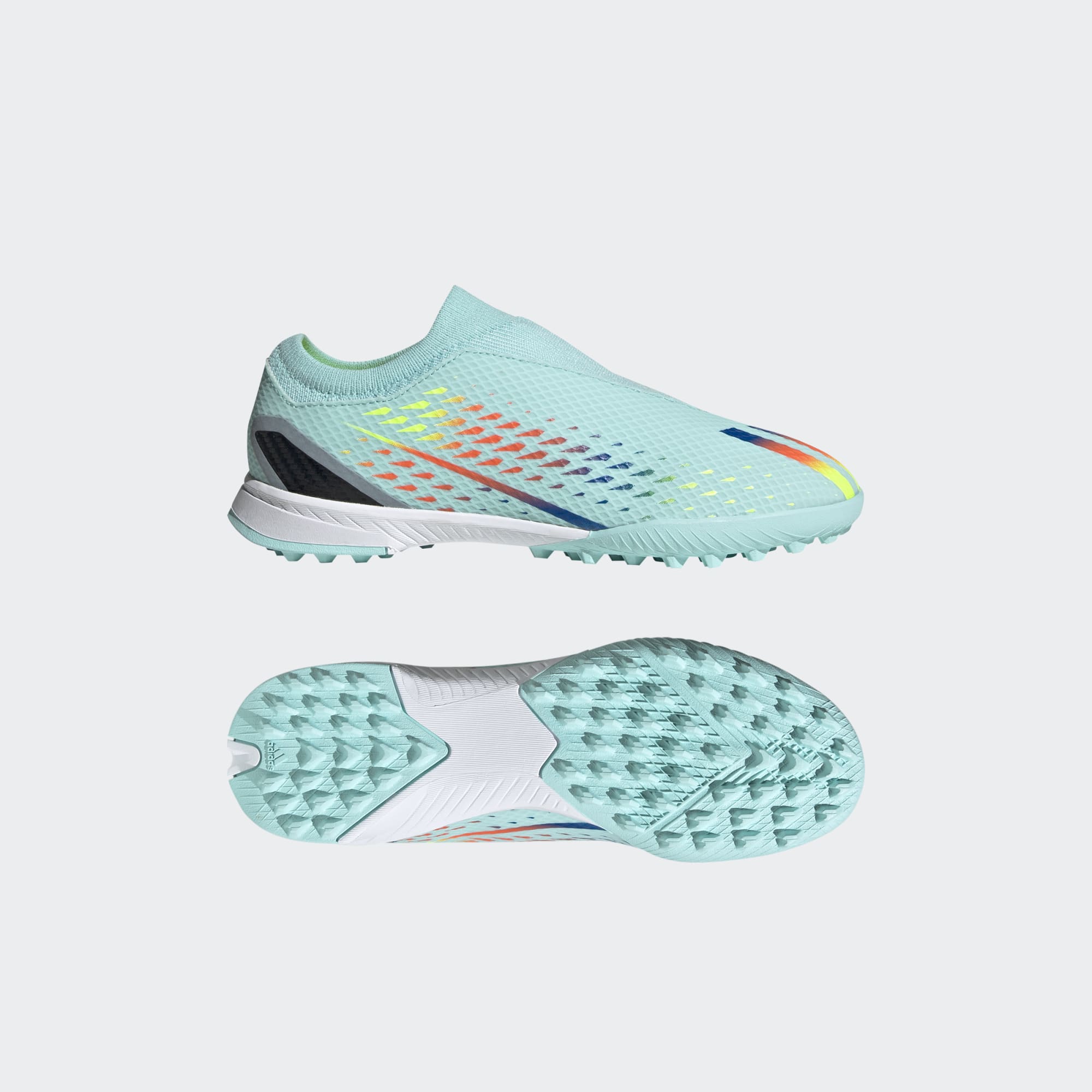 Blue adidas store turf shoes