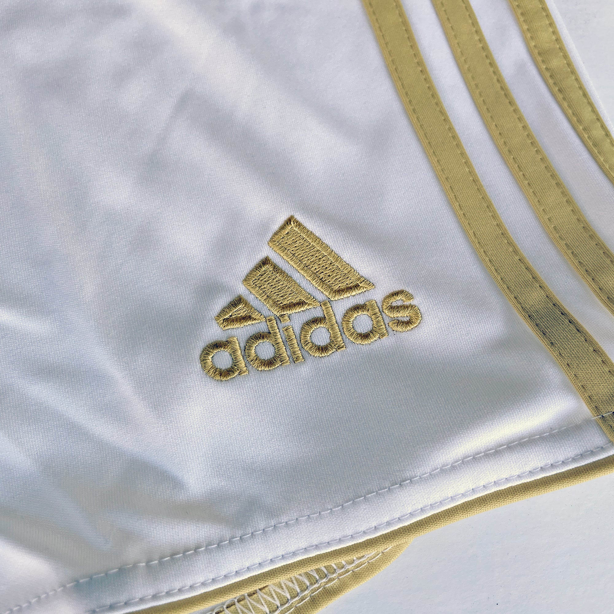 Fortore Game Soccer Short White/Gold Youth - CSCF86492W-ADIDAS by Adidas | Available at Niky's Sports