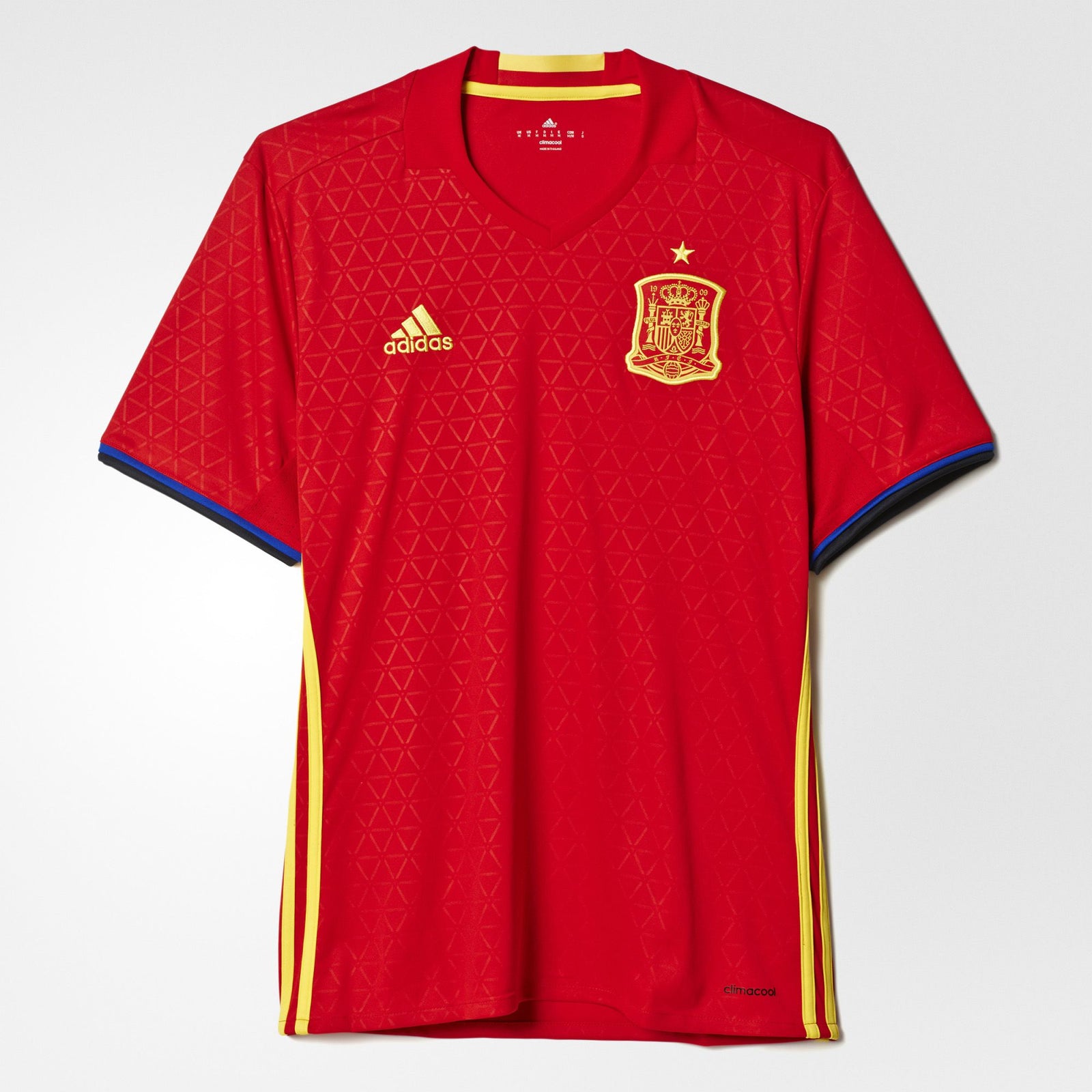 Men's Spain Home Soccer Jersey Euro 2016
