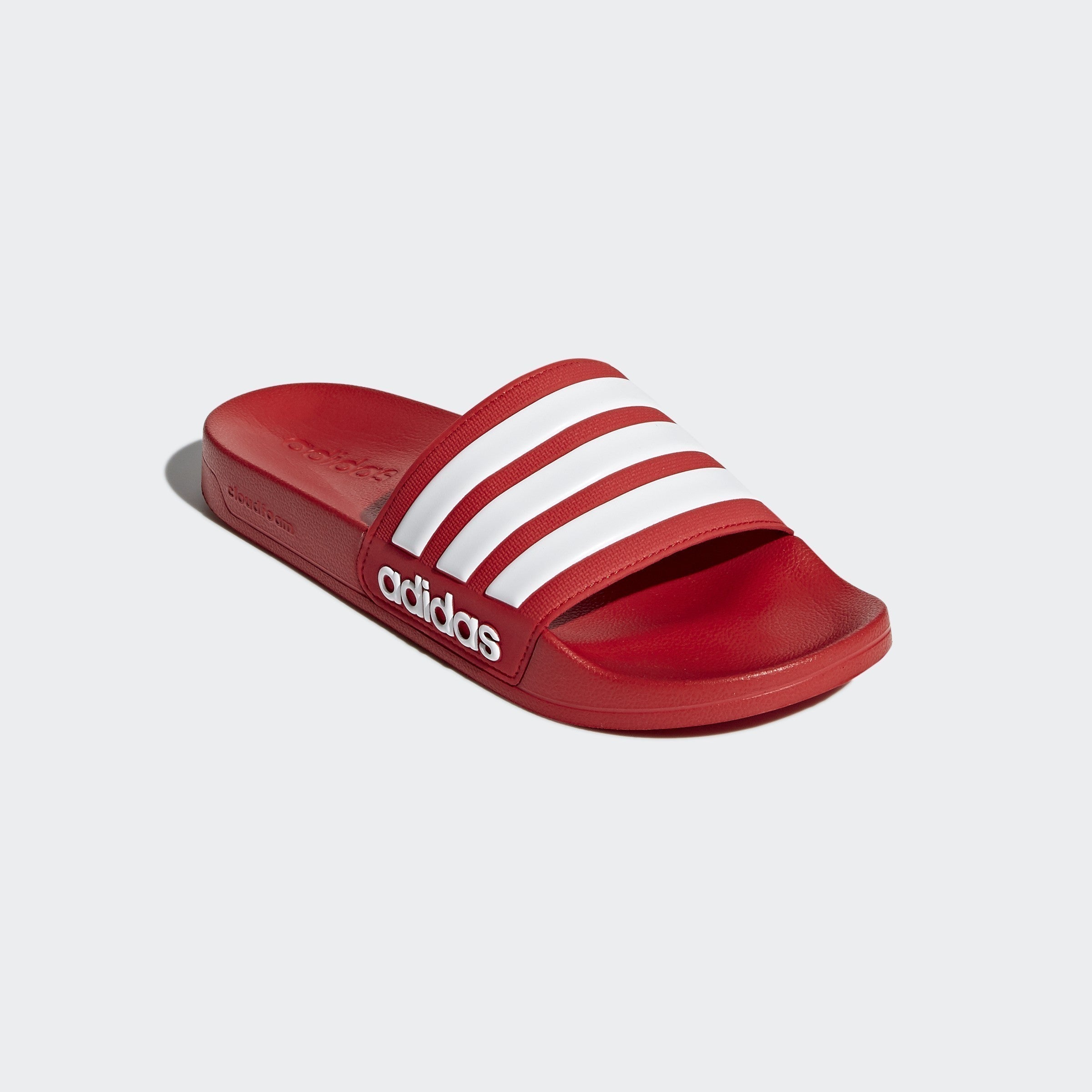 Men's Adilette Cloudfoam Slides - Scarlet/Cloud White