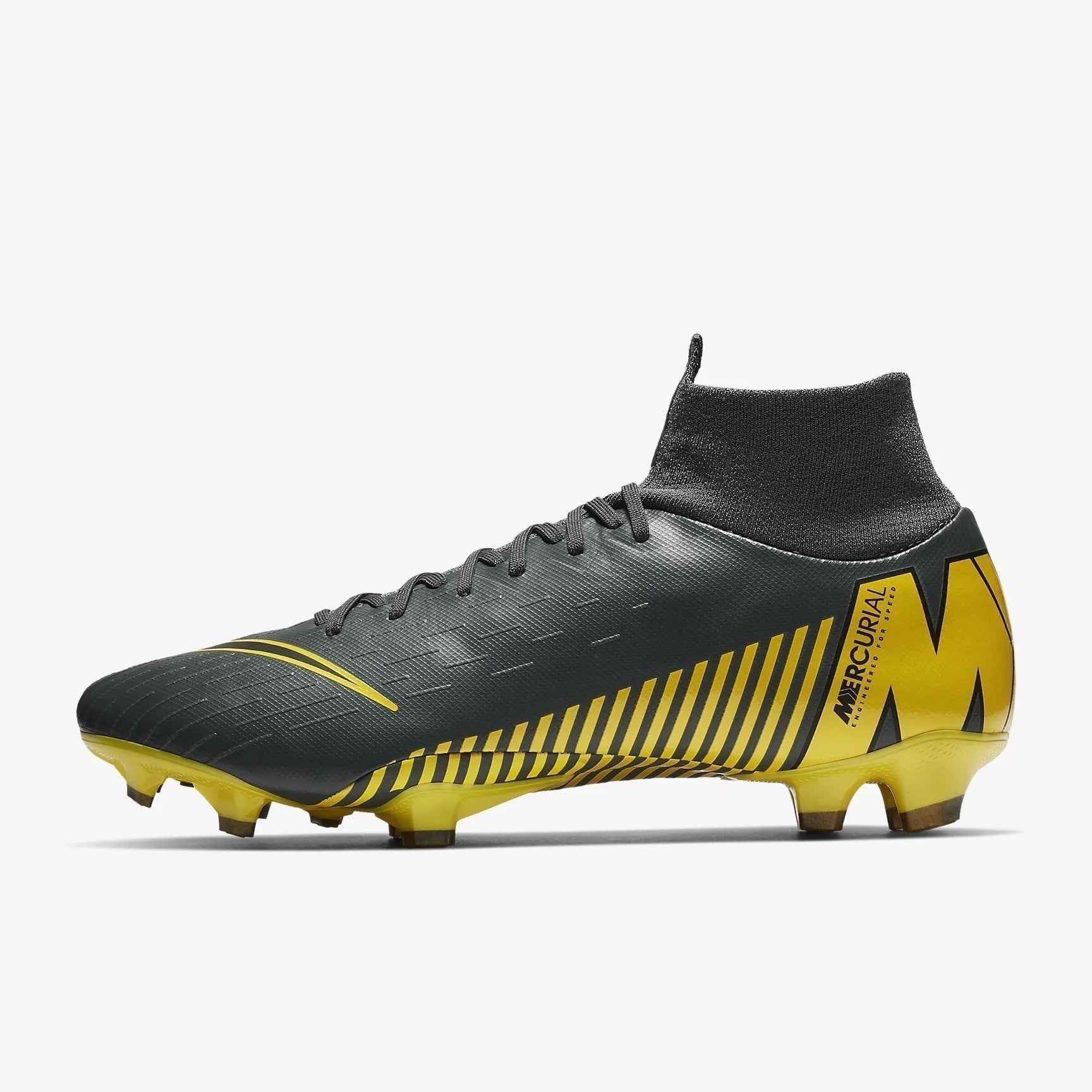 Men's Superfly 6 Pro FG Soccer Cleats - Dark Grey/Opti Yellow/Black - AH7368-070-NIKE by Nike | Available at Niky's Sports