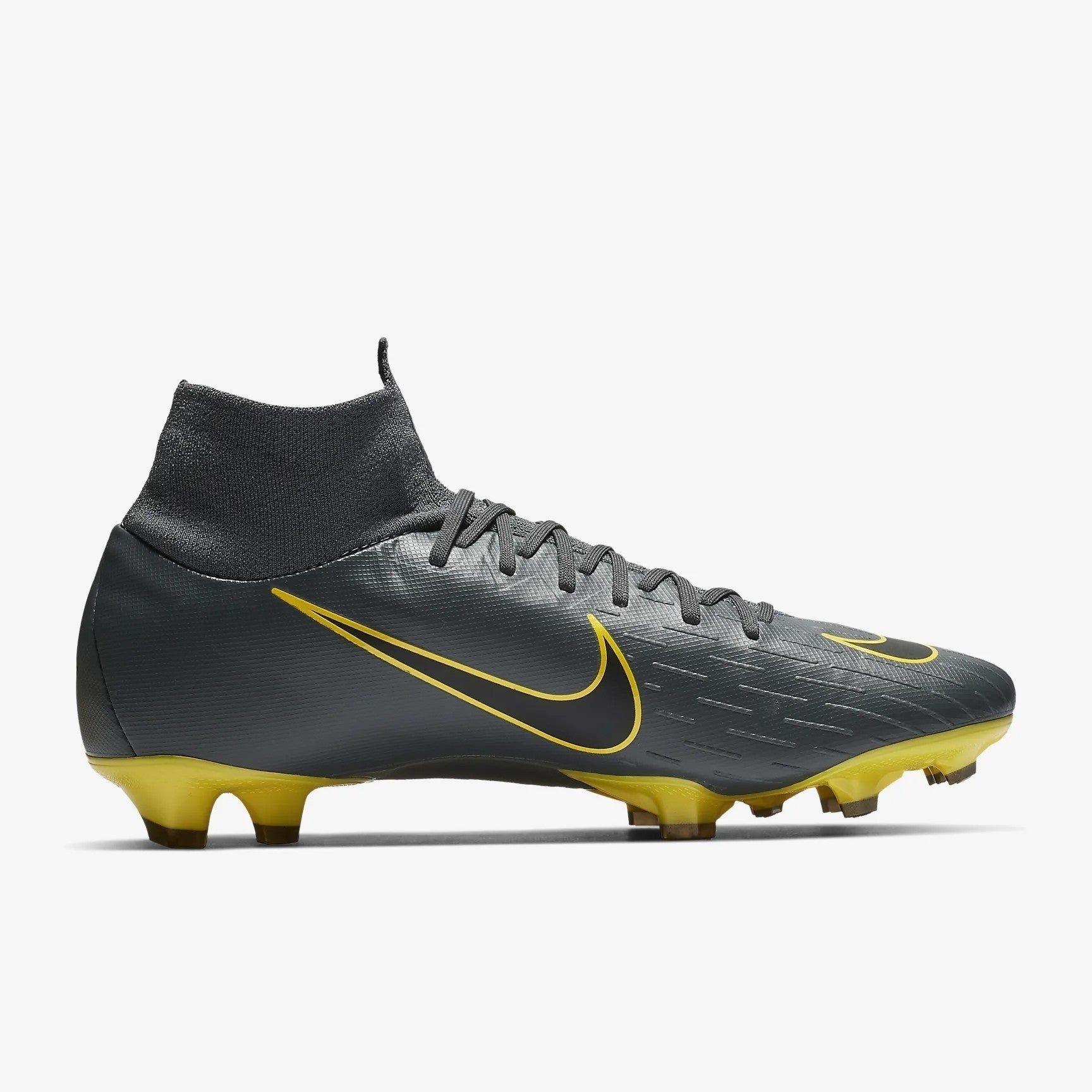 Men's Superfly 6 Pro FG Soccer Cleats - Dark Grey/Opti Yellow/Black - AH7368-070-NIKE by Nike | Available at Niky's Sports