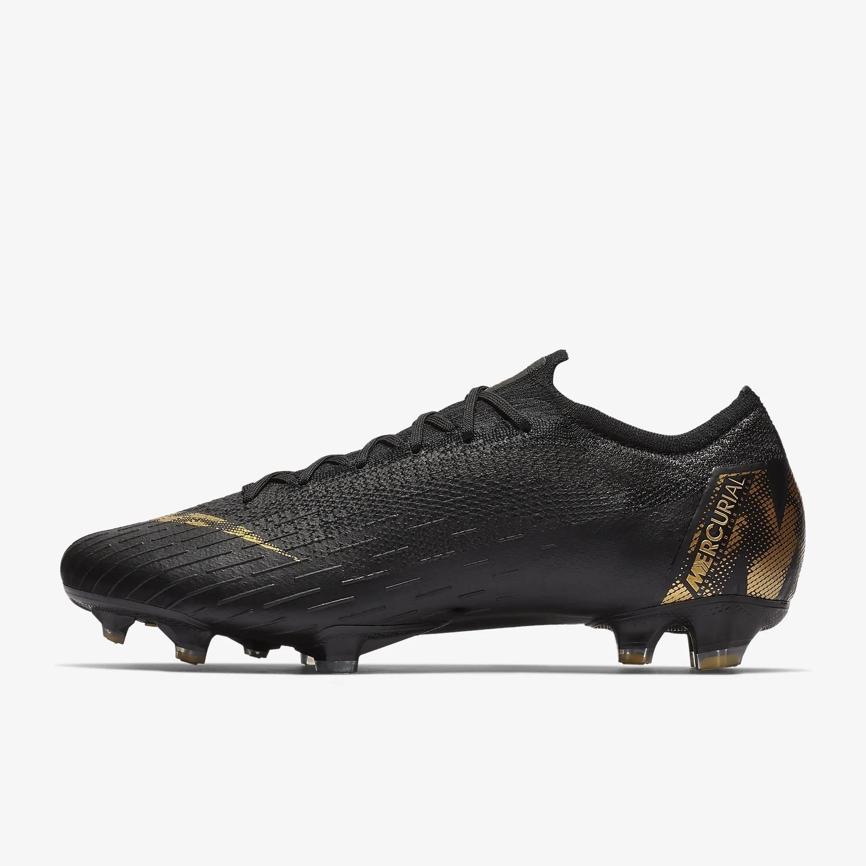 Men's Vapor 12 Elite FG Soccer Cleats - Black/Metallic Vivid Gold - AH7380-077-NIKE by Nike | Available at Niky's Sports