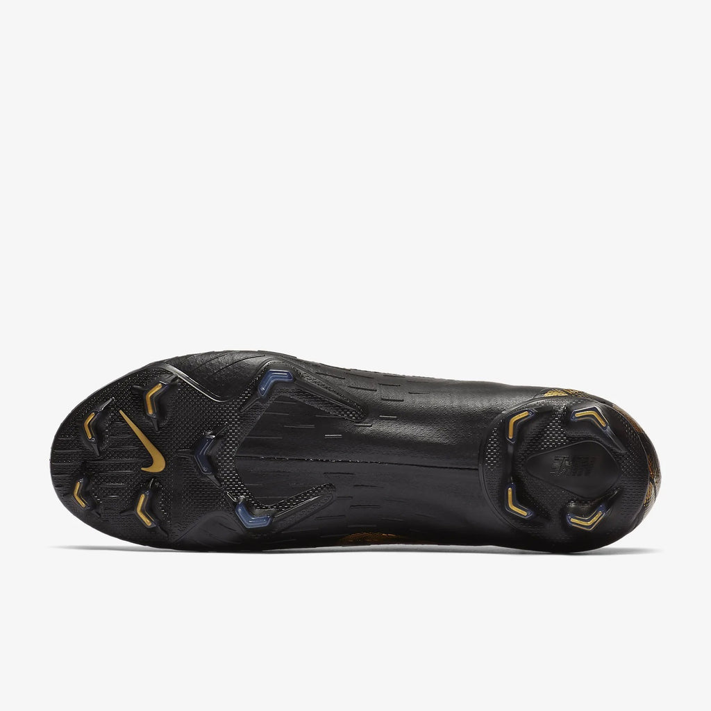 Men's Vapor 12 Elite FG Soccer Cleats - Black/Metallic Vivid Gold - AH7380-077-NIKE by Nike | Available at Niky's Sports