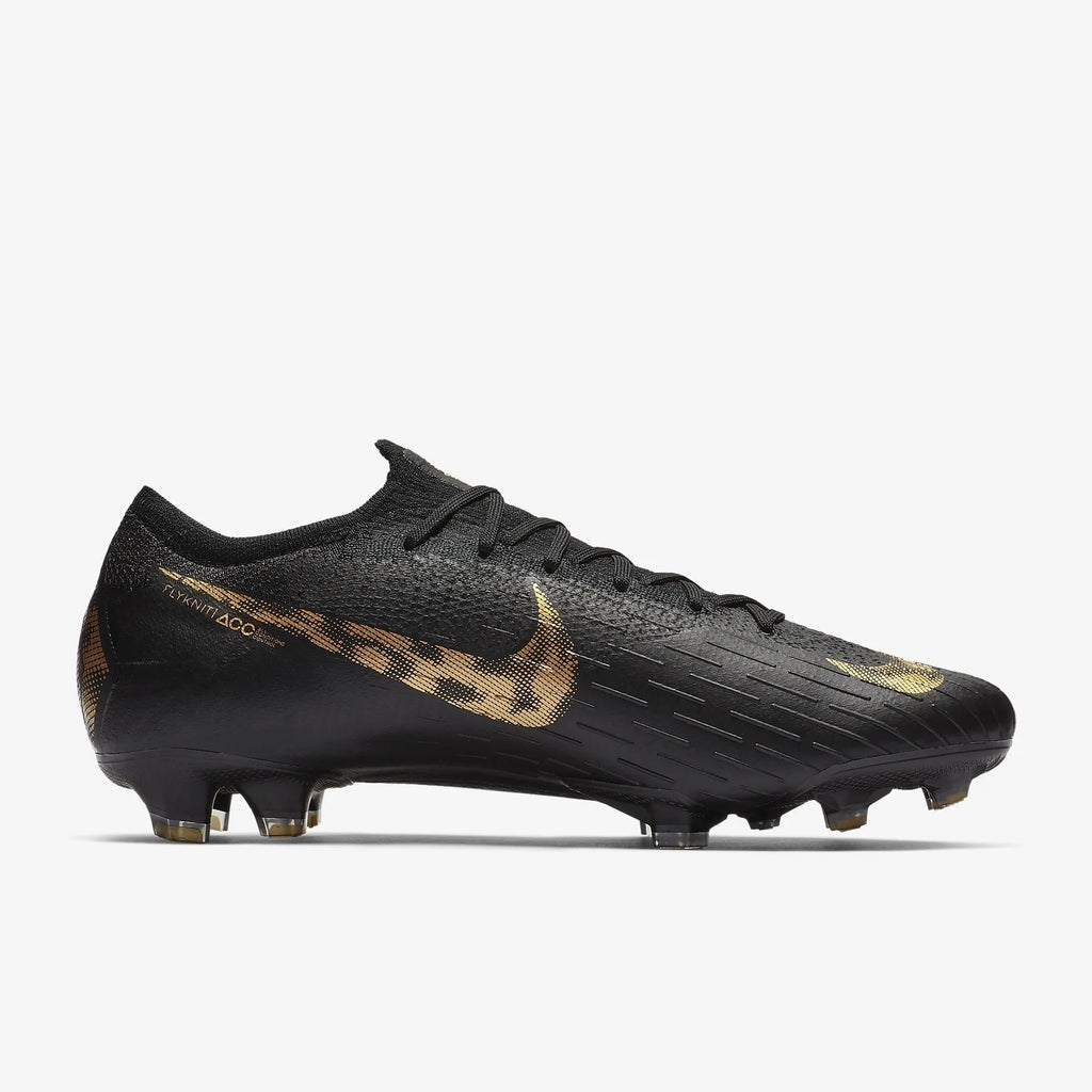 Men's Vapor 12 Elite FG Soccer Cleats - Black/Metallic Vivid Gold - AH7380-077-NIKE by Nike | Available at Niky's Sports