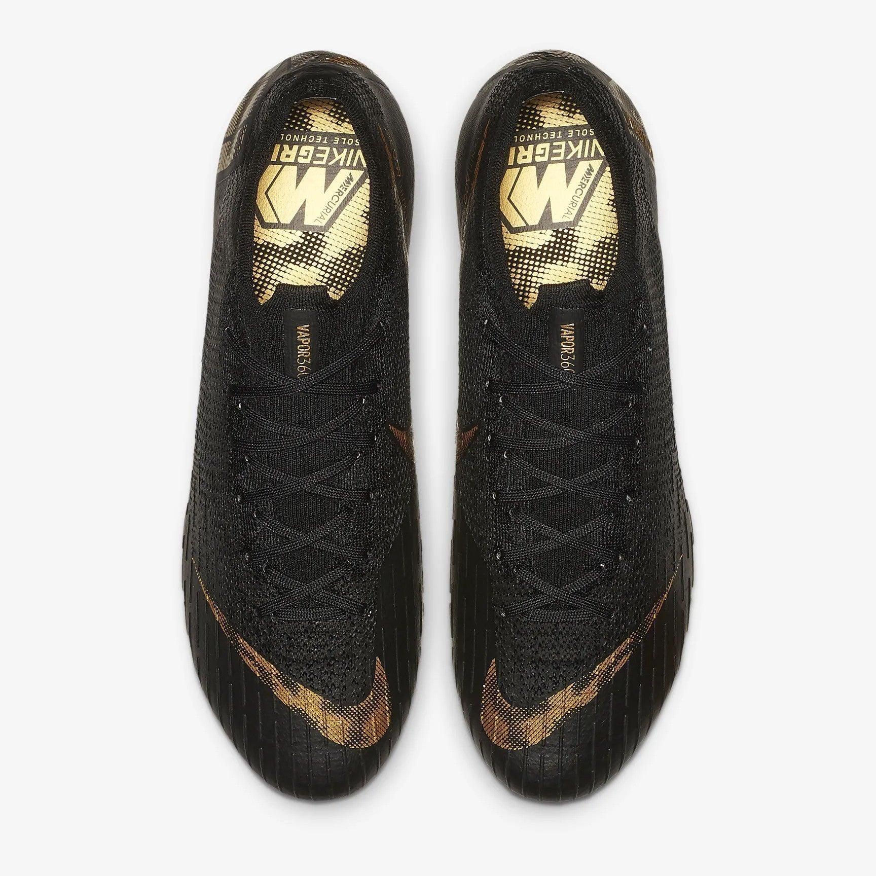 Men's Vapor 12 Elite FG Soccer Cleats - Black/Metallic Vivid Gold - AH7380-077-NIKE by Nike | Available at Niky's Sports
