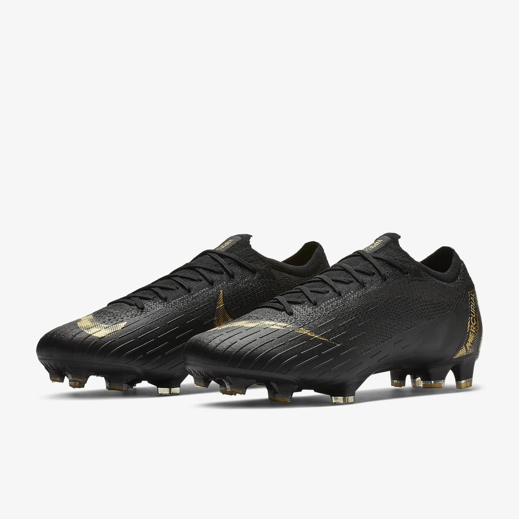 Men's Vapor 12 Elite FG Soccer Cleats - Black/Metallic Vivid Gold - AH7380-077-NIKE by Nike | Available at Niky's Sports