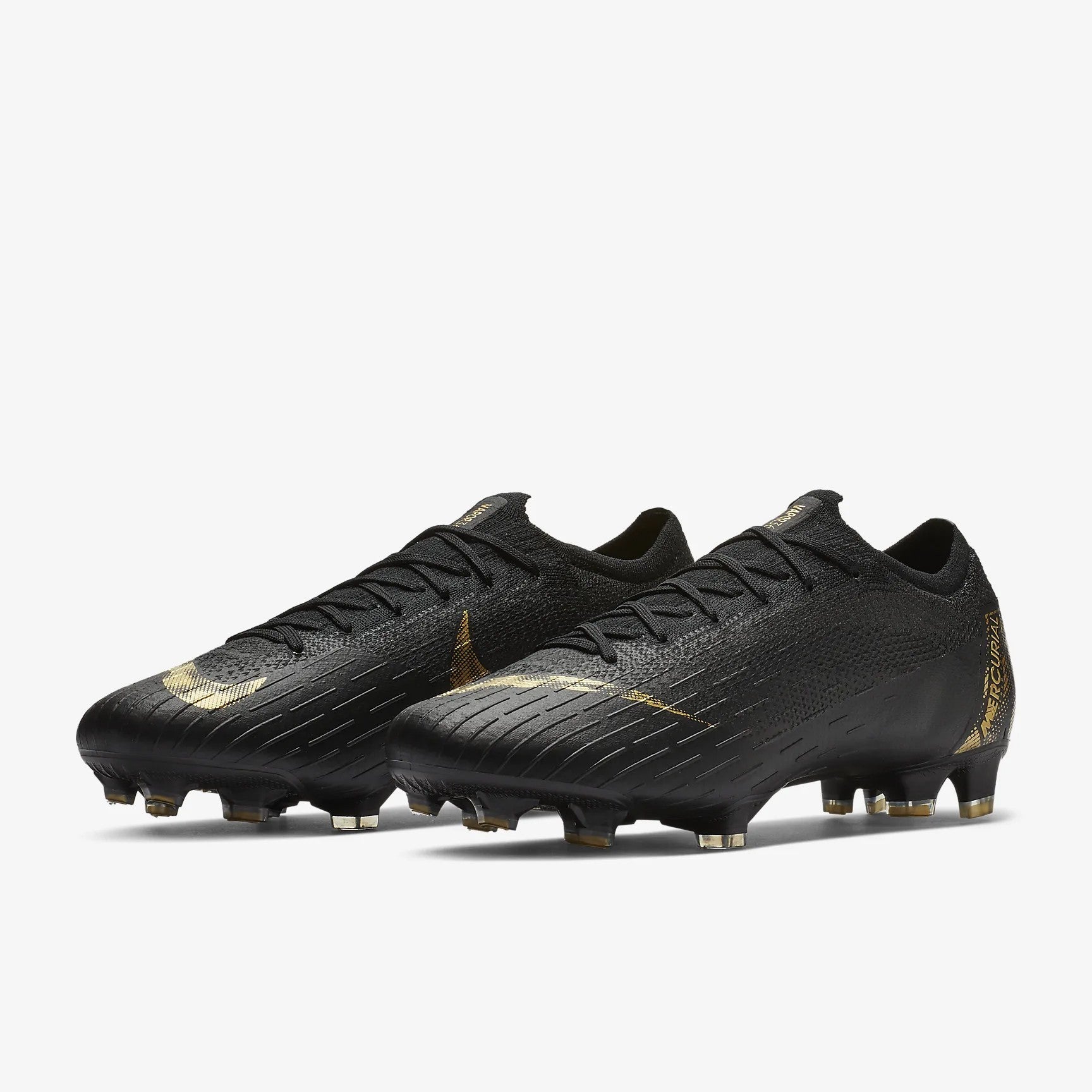 Men's Vapor 12 Elite FG Soccer Cleats - Black/Metallic Vivid Gold - AH7380-077-NIKE by Nike | Available at Niky's Sports