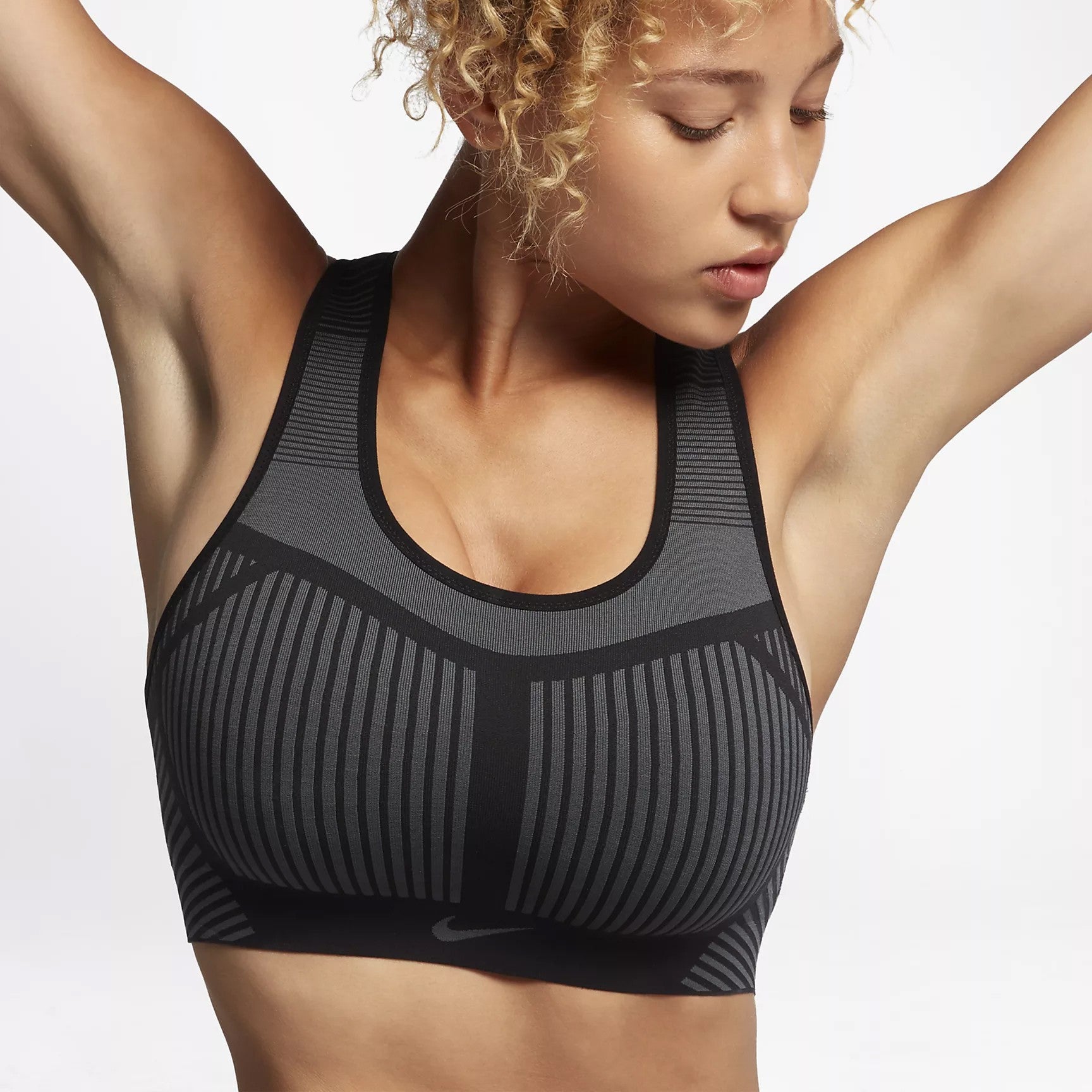 Nike Flyknit High Support Sports Bra Womens Black/Grey, £8.00