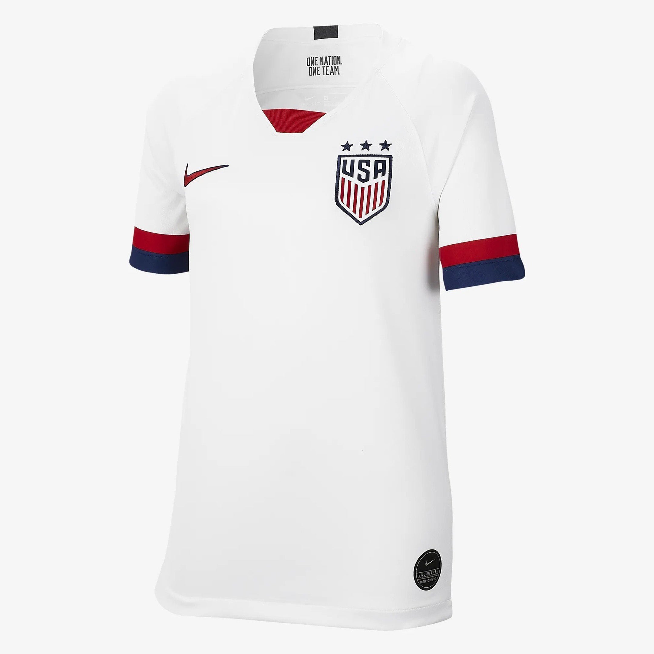 Kid's USA 2019 Stadium Home Jersey - White/Blue Void/University Red