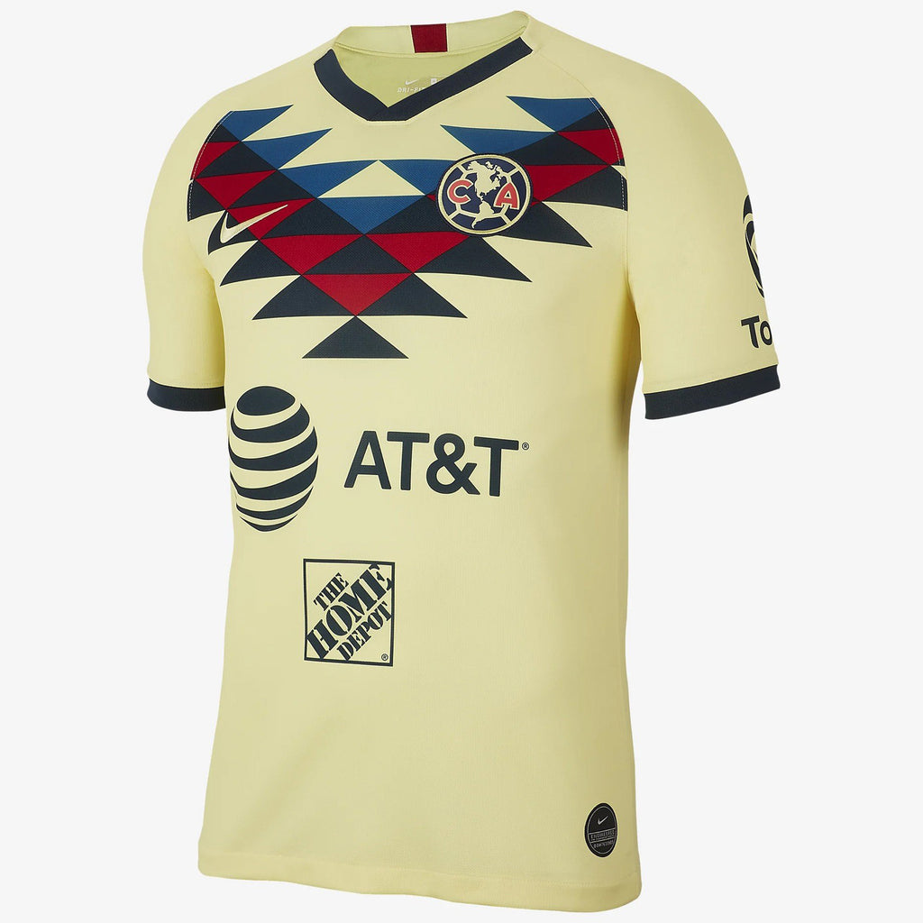 Men's Club America 19/20 Home Jersey - Lemon Chiffon/Armory Navy/Gym Red - AJ5527-707-NIKE by Nike | Available at Niky's Sports