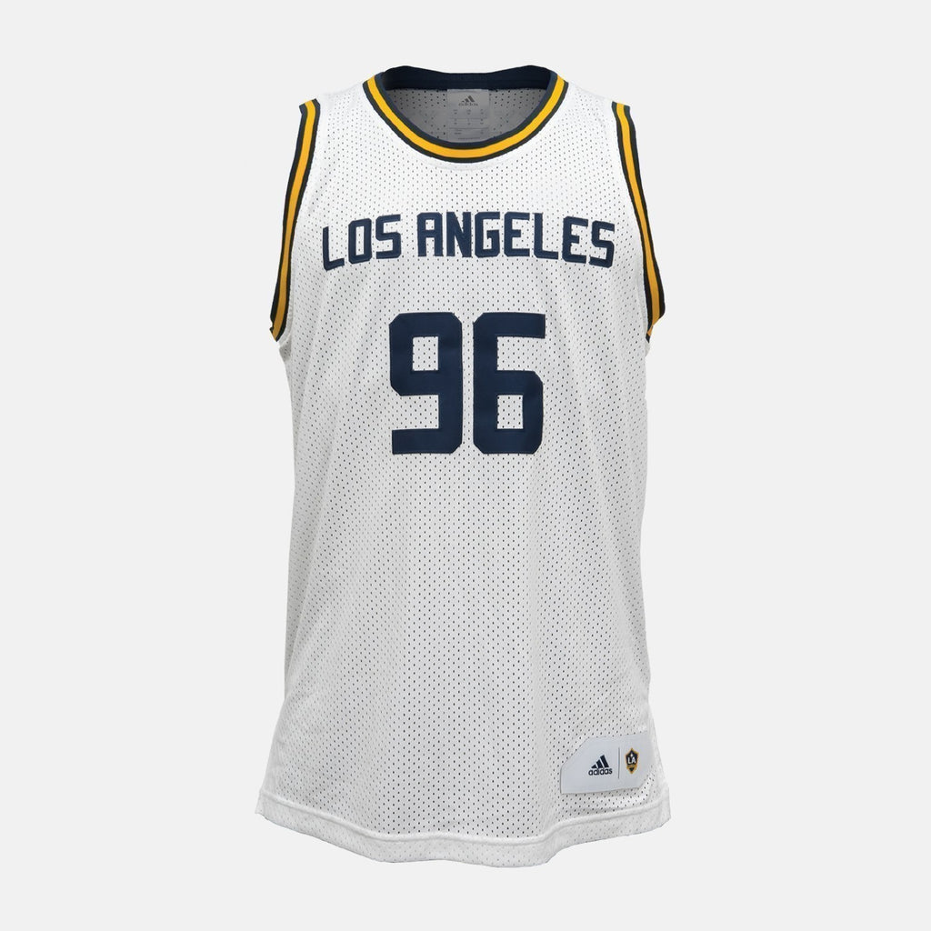 LA Galaxy Basketball Jersey - White/Blue/Yellow - 412JA-FG7LGAX-ADIDAS by Adidas | Available at Niky's Sports