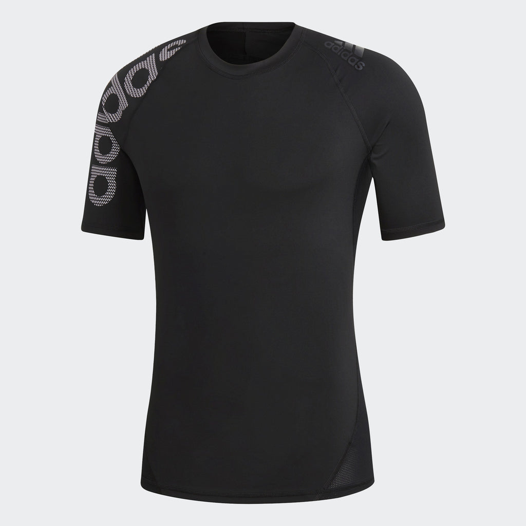 Men's Training Alphaskin Bade of Sport T-Shirt - Black - DW4144-ADIDAS by Adidas | Available at Niky's Sports