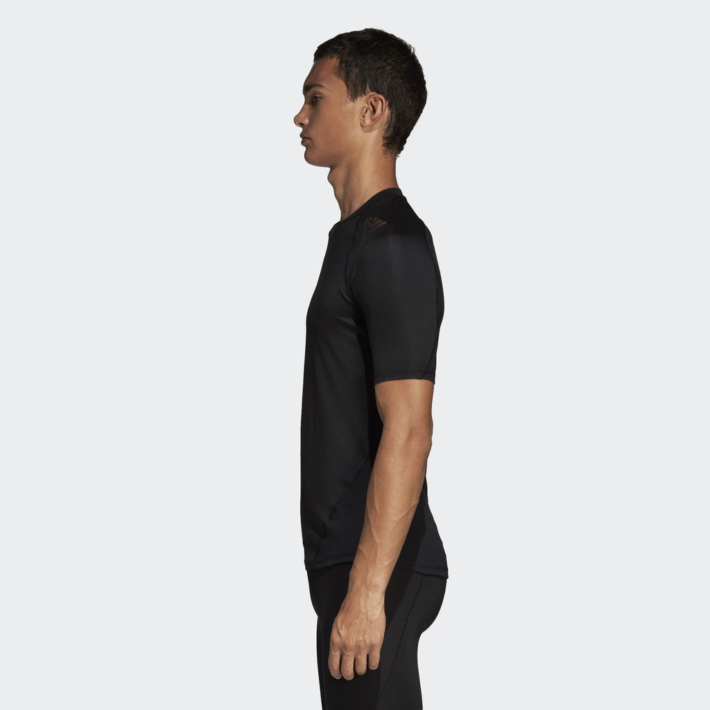 Men's Training Alphaskin Bade of Sport T-Shirt - Black - DW4144-ADIDAS by Adidas | Available at Niky's Sports