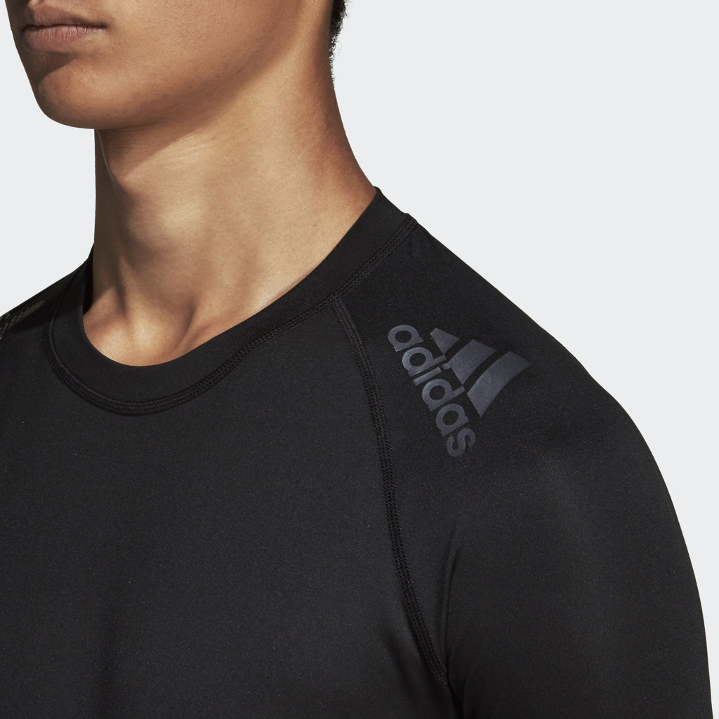 Men's Training Alphaskin Bade of Sport T-Shirt - Black - DW4144-ADIDAS by Adidas | Available at Niky's Sports