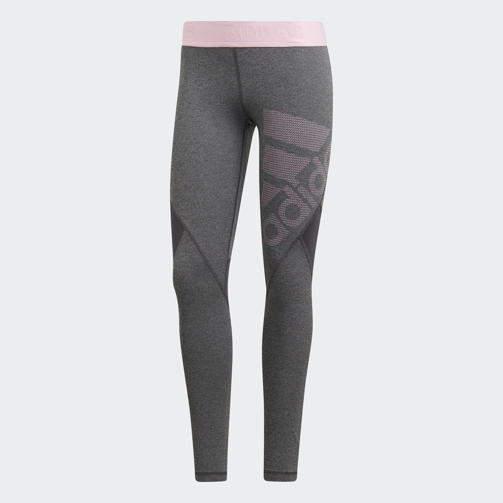 Women's Alphaskin Sport Training Leggings - Dark Grey Heather/True Pink - DT6214-ADIDAS by Adidas | Available at Niky's Sports