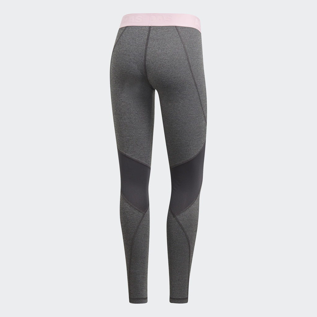 Women's Alphaskin Sport Training Leggings - Dark Grey Heather/True Pink - DT6214-ADIDAS by Adidas | Available at Niky's Sports