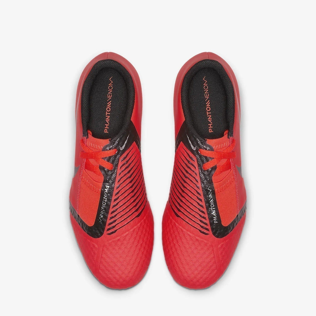 Kid's PhantomVNM Academy FG Soccer Cleats - Bright Crimson/Bright Crimson/Metallic Silver/Black - AO0362-600-NIKE by Nike | Available at Niky's Sports