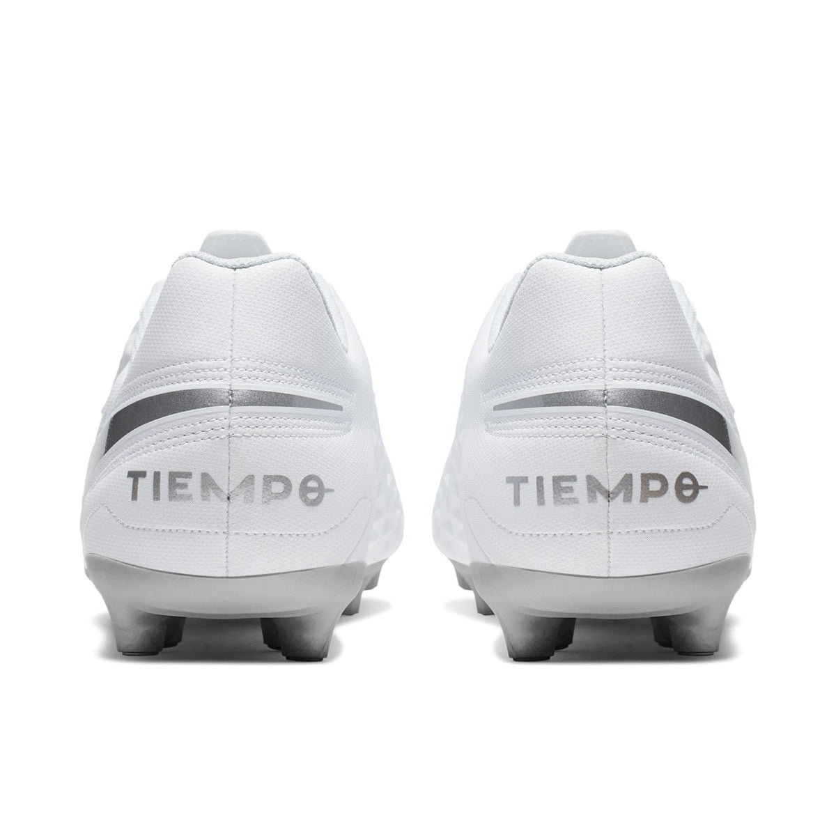 Tiempo Legend 8 Club FG/MG Cleats - White/Chrome/Pure Platinum - AT6107-100-NIKE by Nike | Available at Niky's Sports