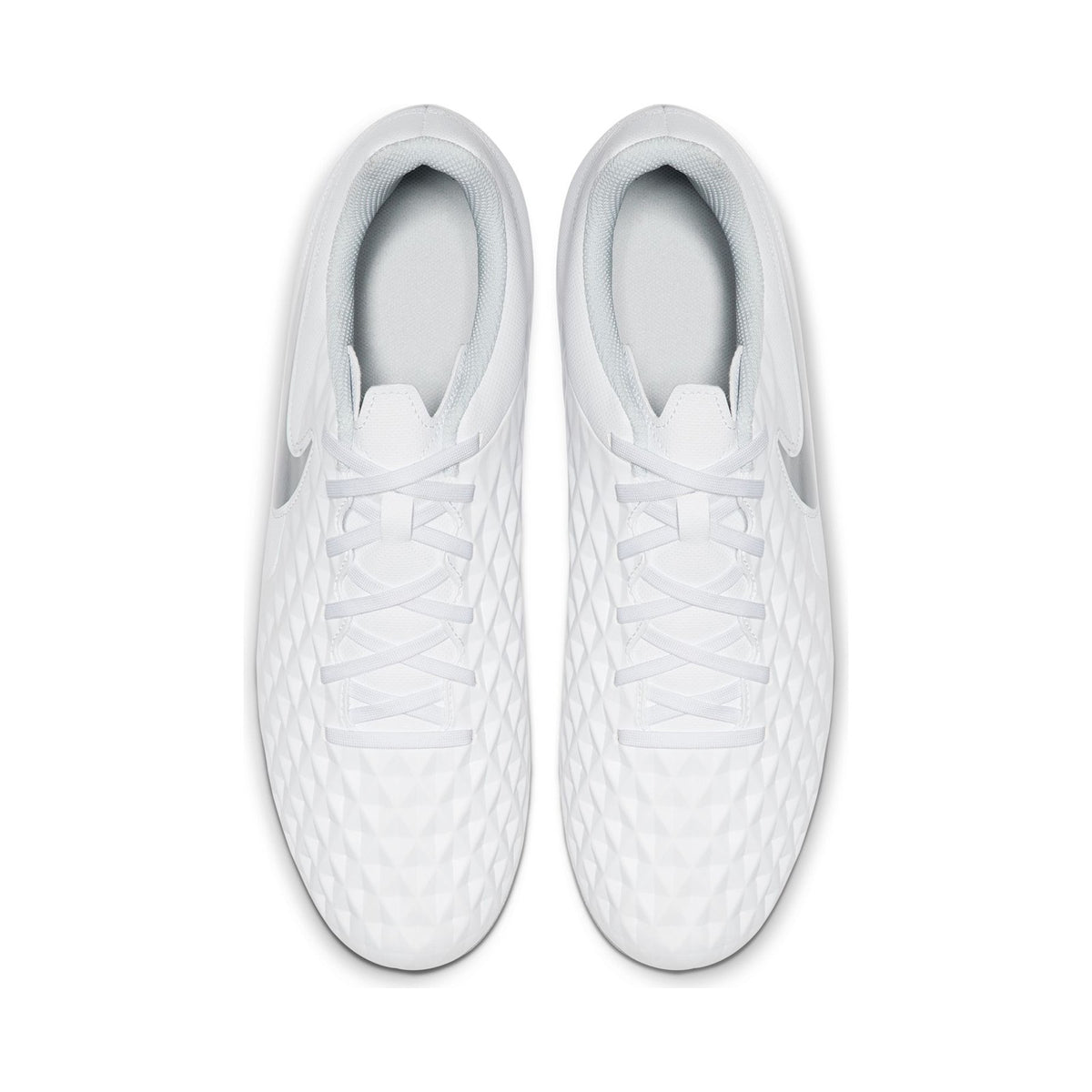 Tiempo Legend 8 Club FG/MG Cleats - White/Chrome/Pure Platinum - AT6107-100-NIKE by Nike | Available at Niky's Sports